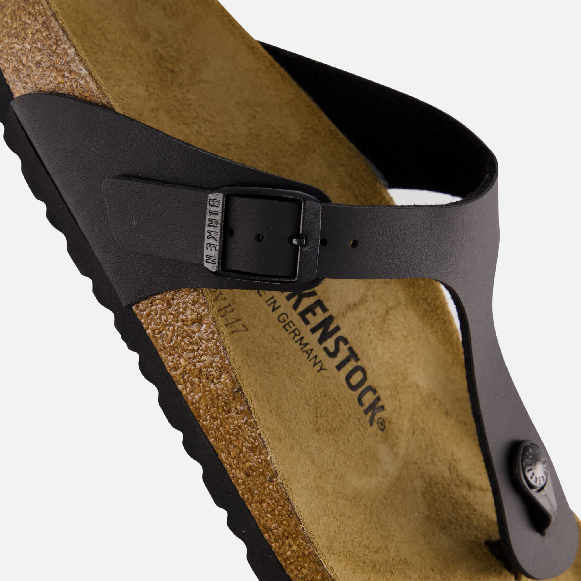 Birkenstock Gizeh Slippers zwart Imitatileer afbeelding 3