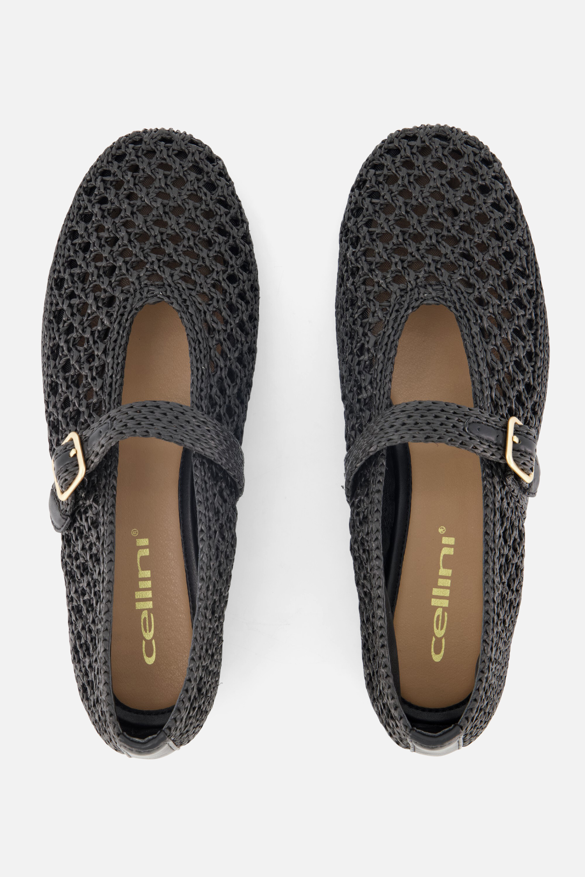 Cellini Ballerina's zwart Raffia afbeelding 2