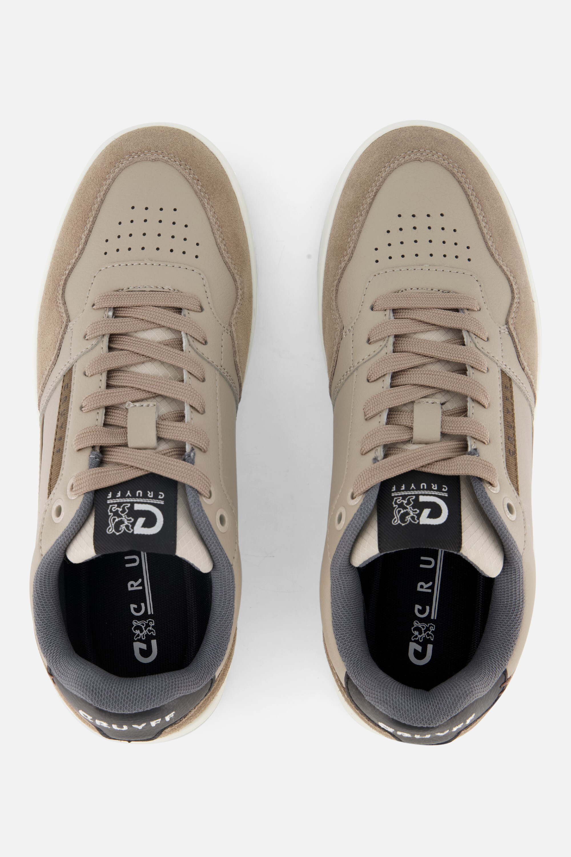 Cruyff Endorsed Sport Sneakers taupe Leer afbeelding 3