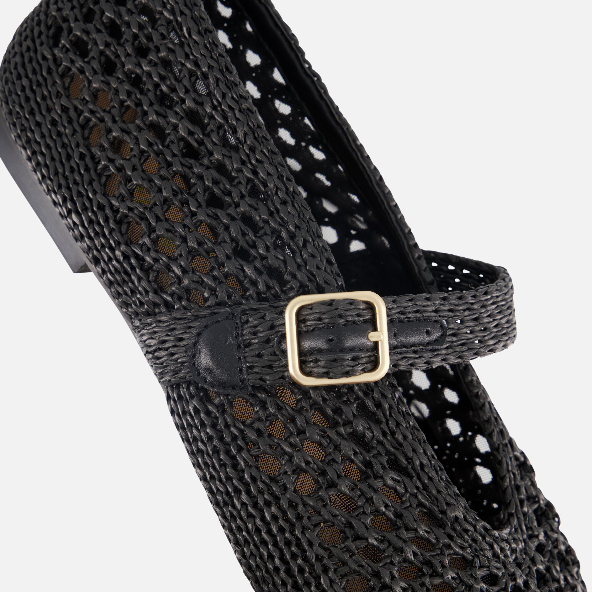 Cellini Ballerina's zwart Raffia afbeelding 4