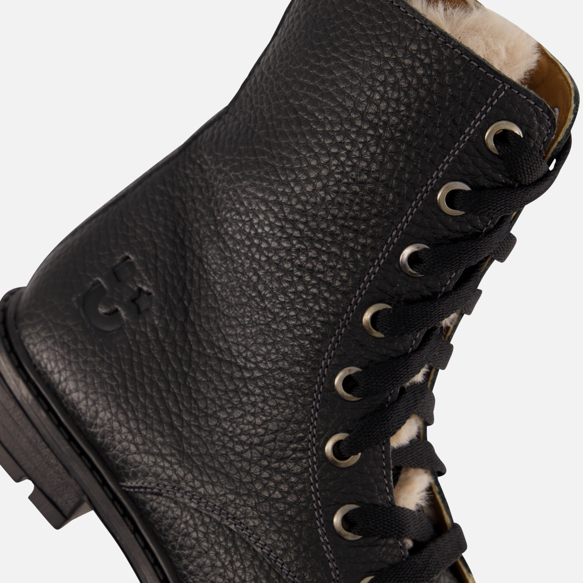 Muyters Veterboots Fur zwart Leer afbeelding 4