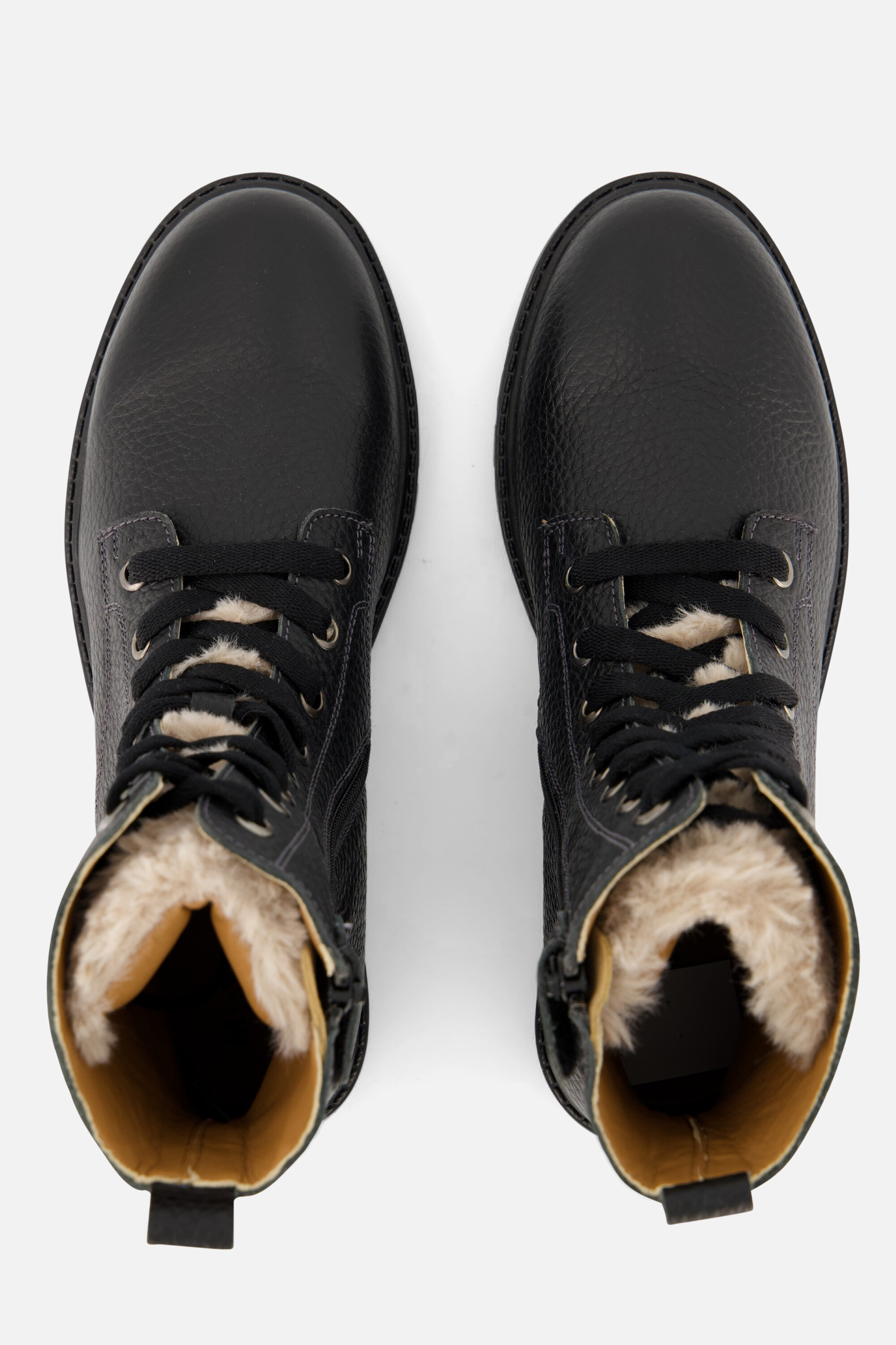 Muyters Veterboots Fur zwart Leer afbeelding 2