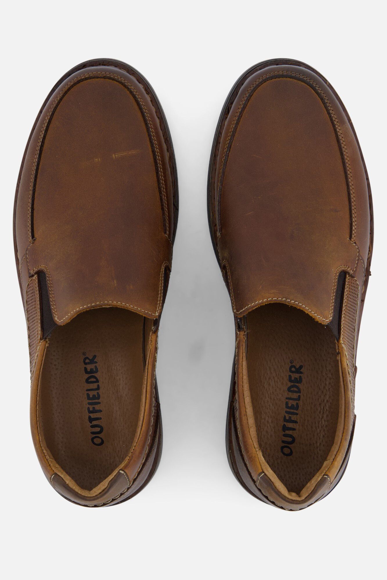 Outfielder Instappers cognac Leer afbeelding 3
