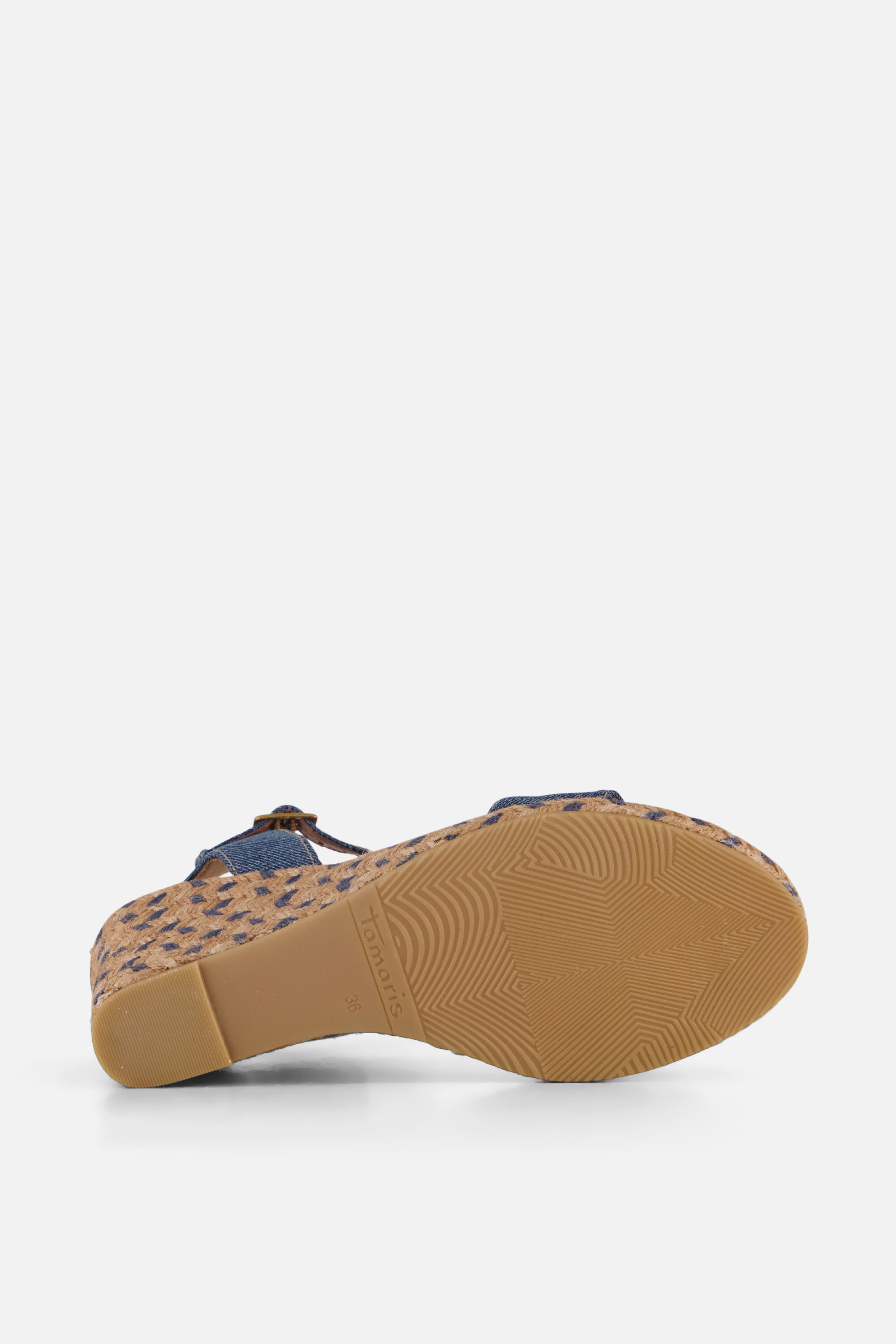 Tamaris Espadrilles met hak blauw Textiel afbeelding 2