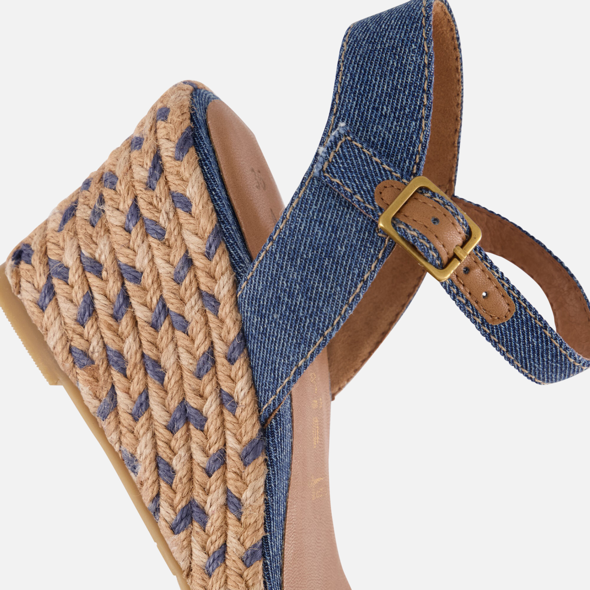 Tamaris Espadrilles met hak blauw Textiel afbeelding 3