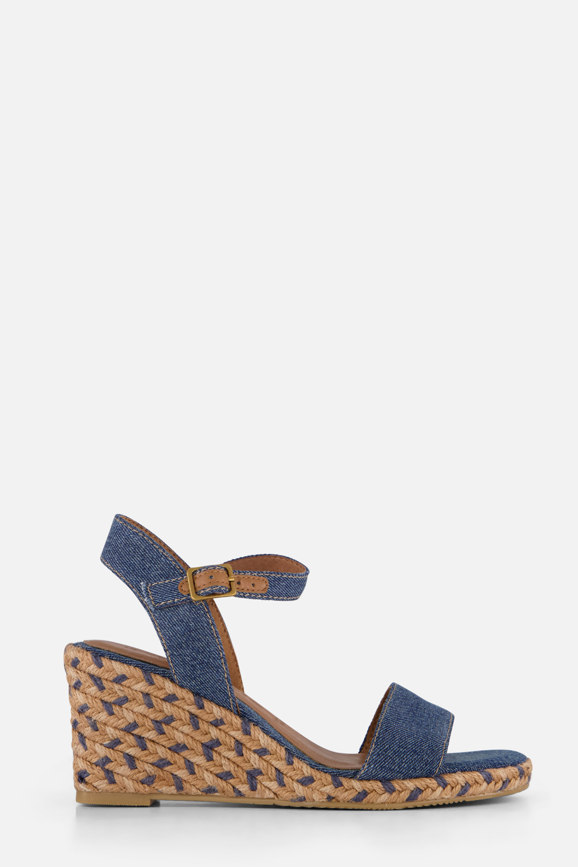 Tamaris Espadrilles met hak blauw Textiel afbeelding 4