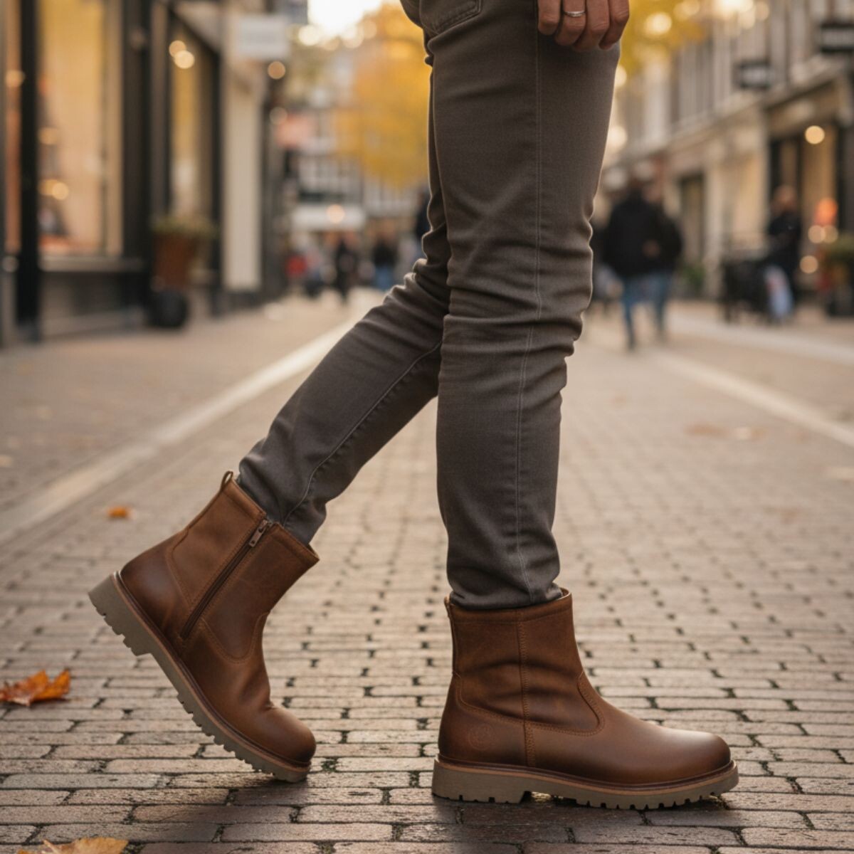 Outfielder Boots cognac Leer