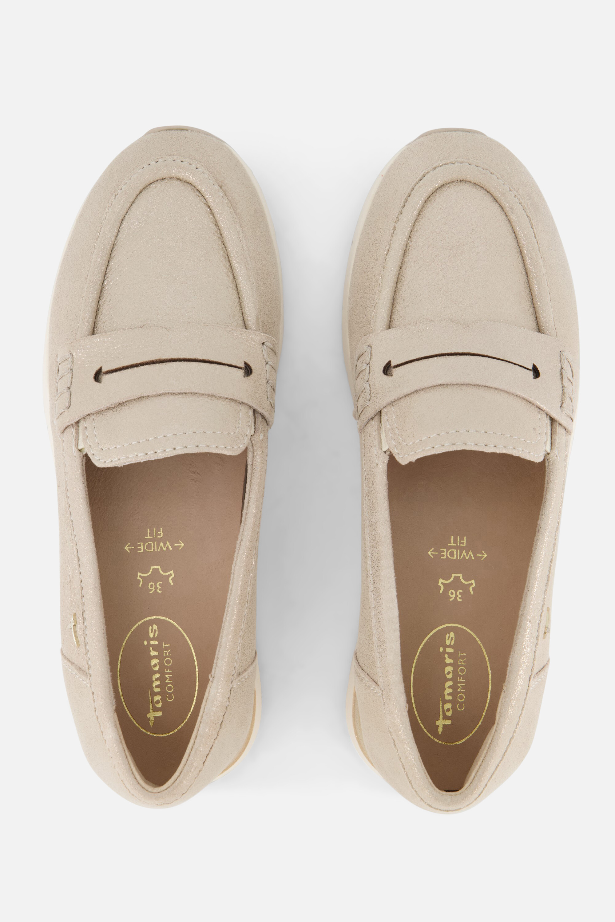 Tamaris Comfort Instappers beige Leer afbeelding 2