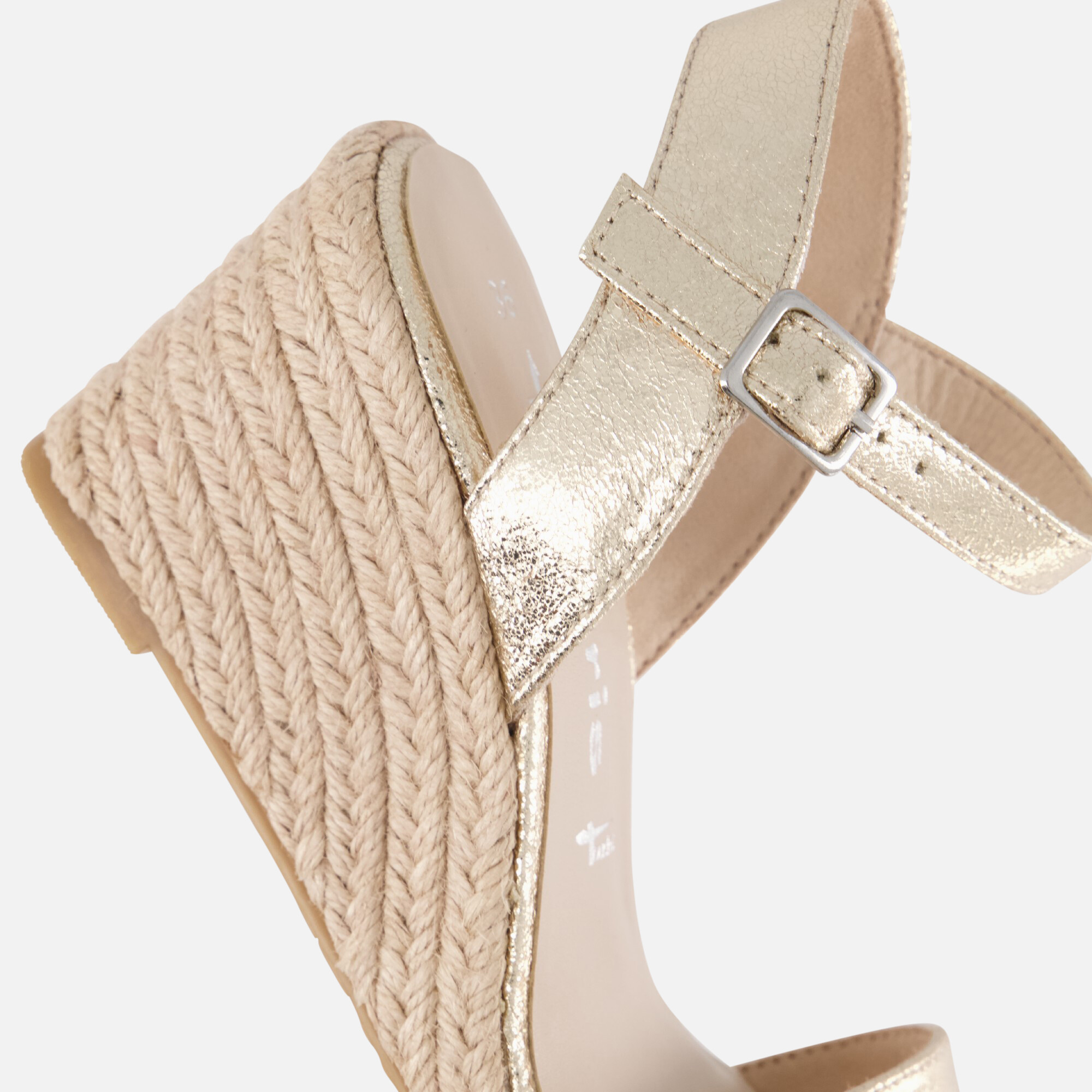 Tamaris Espadrilles met hak goud Textiel afbeelding 4