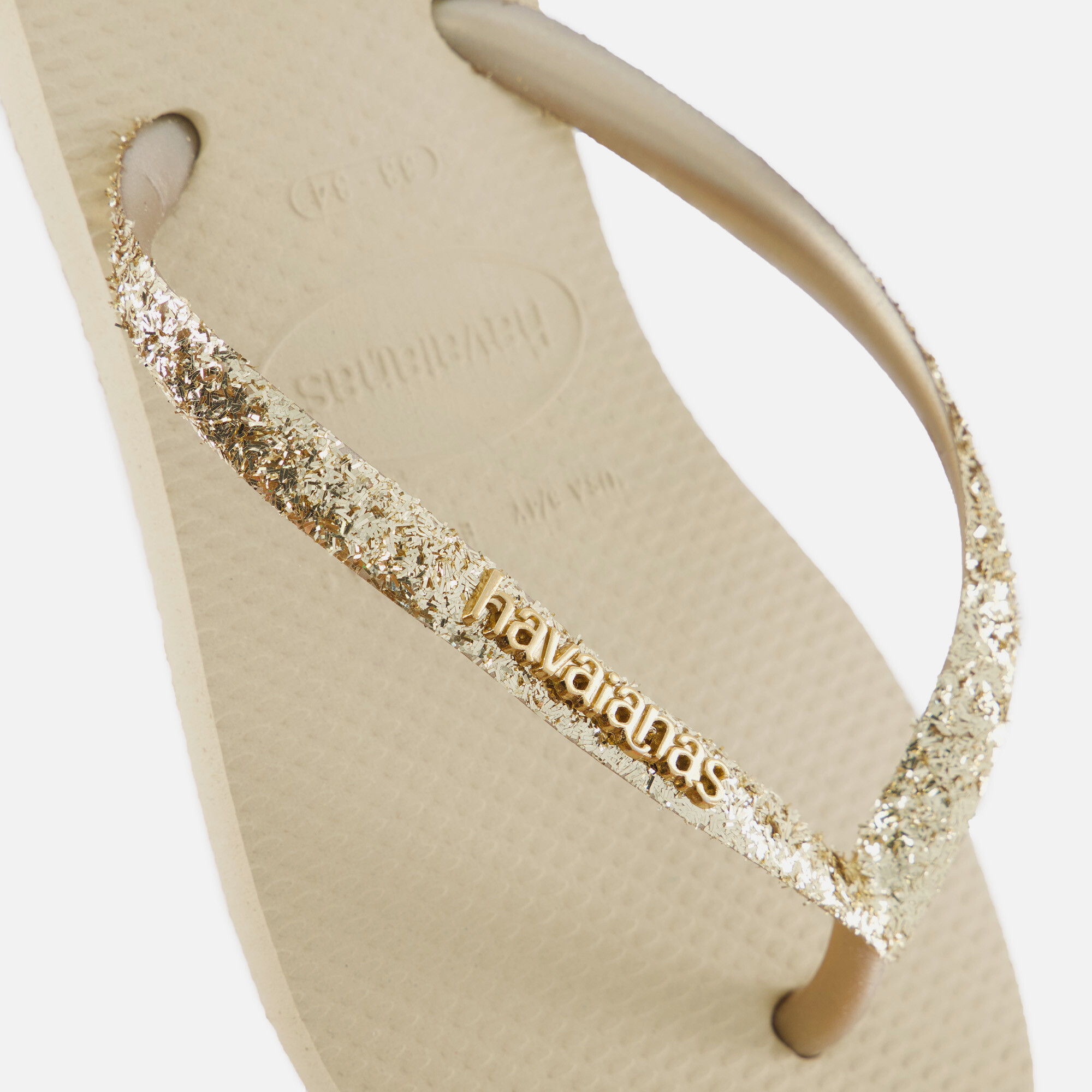 Havaianas Slim Glitter II Slippers beige Rubber afbeelding 3