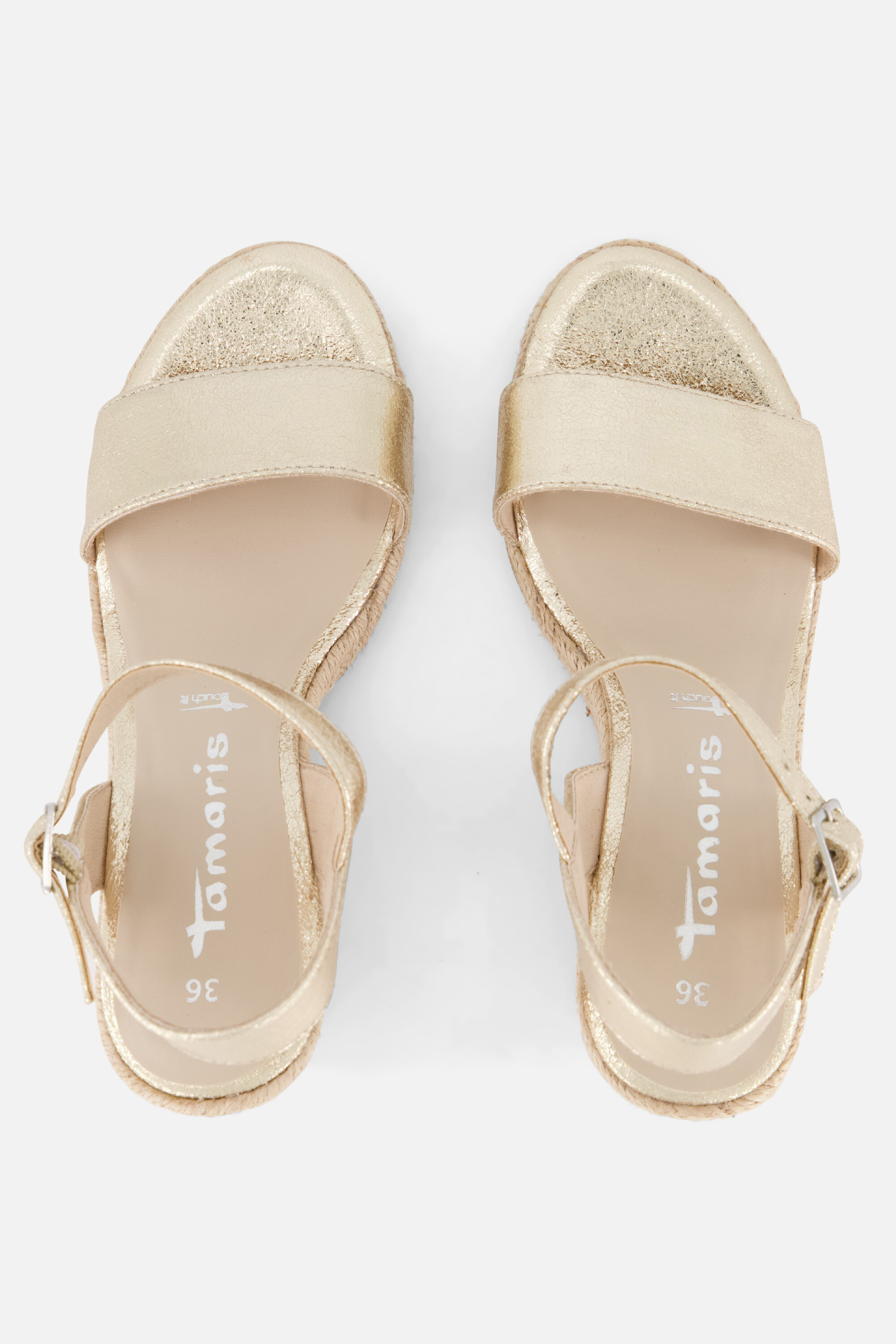 Tamaris Espadrilles met hak goud Textiel afbeelding 2