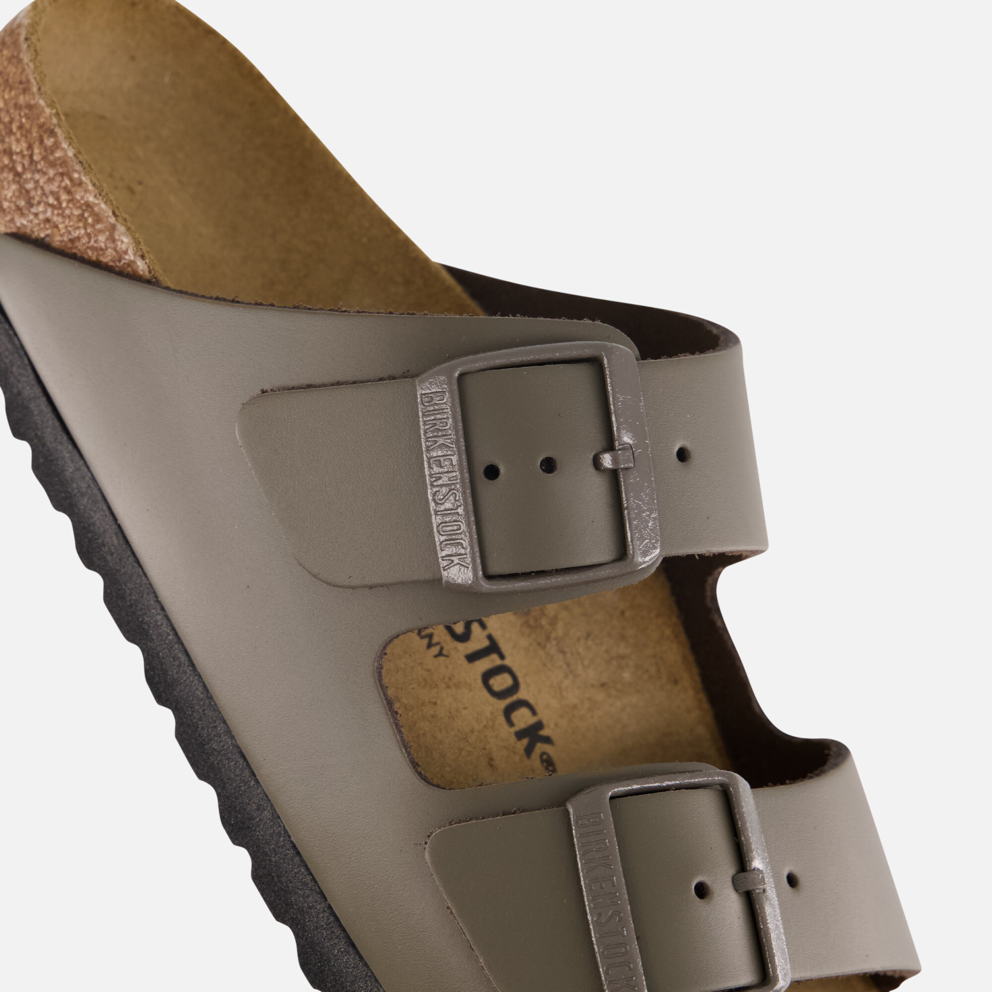 Birkenstock Arizona Slippers grijs Leer afbeelding 3