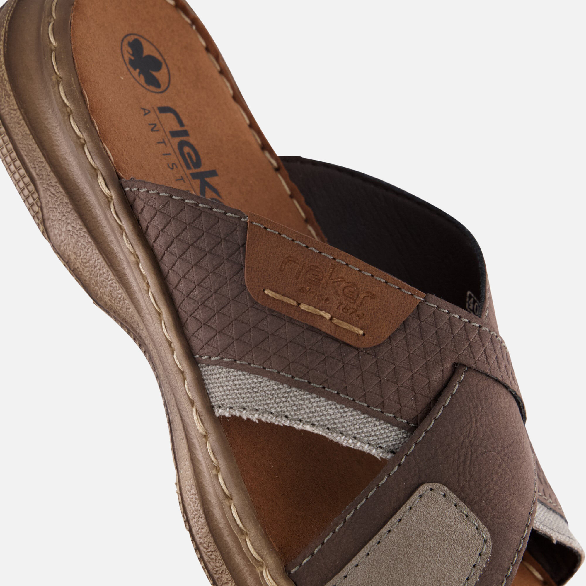 Rieker Erwan Slippers grijs Imitatieleer afbeelding 3