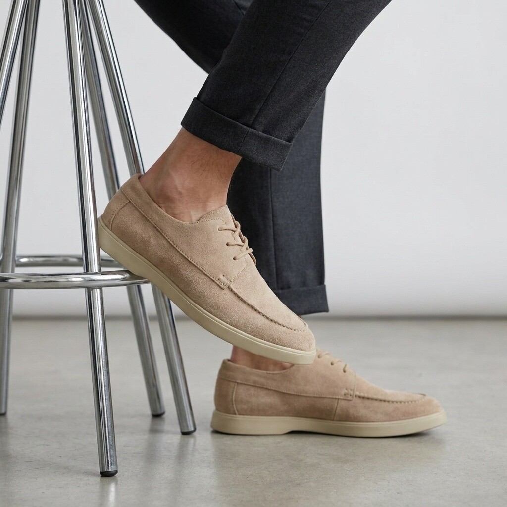 Cycleur de luxe Cycleur De Luxe Pompeji Veterschoenen beige Suède – Grijs