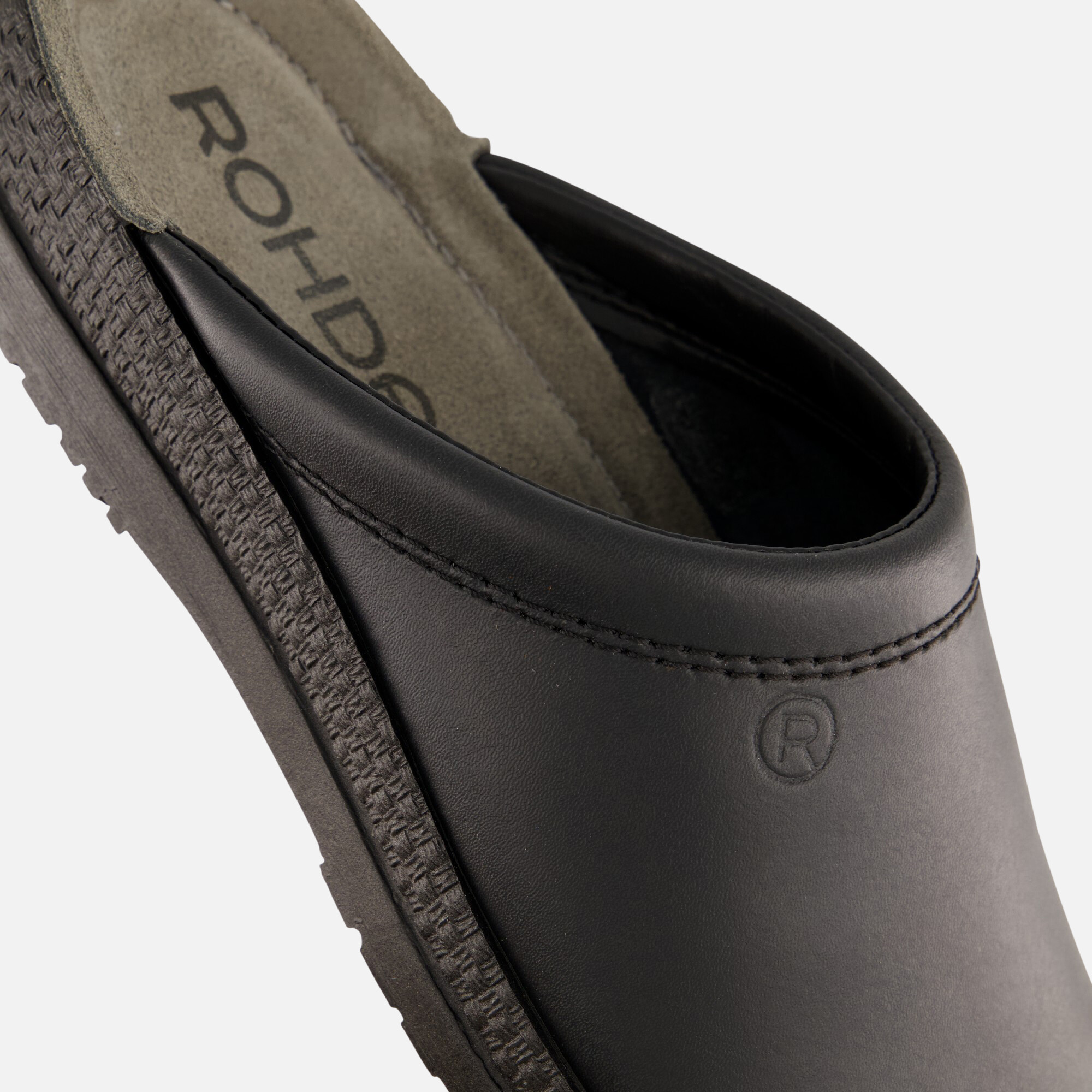Rohde Pantoffels zwart Leer 370406 afbeelding 4
