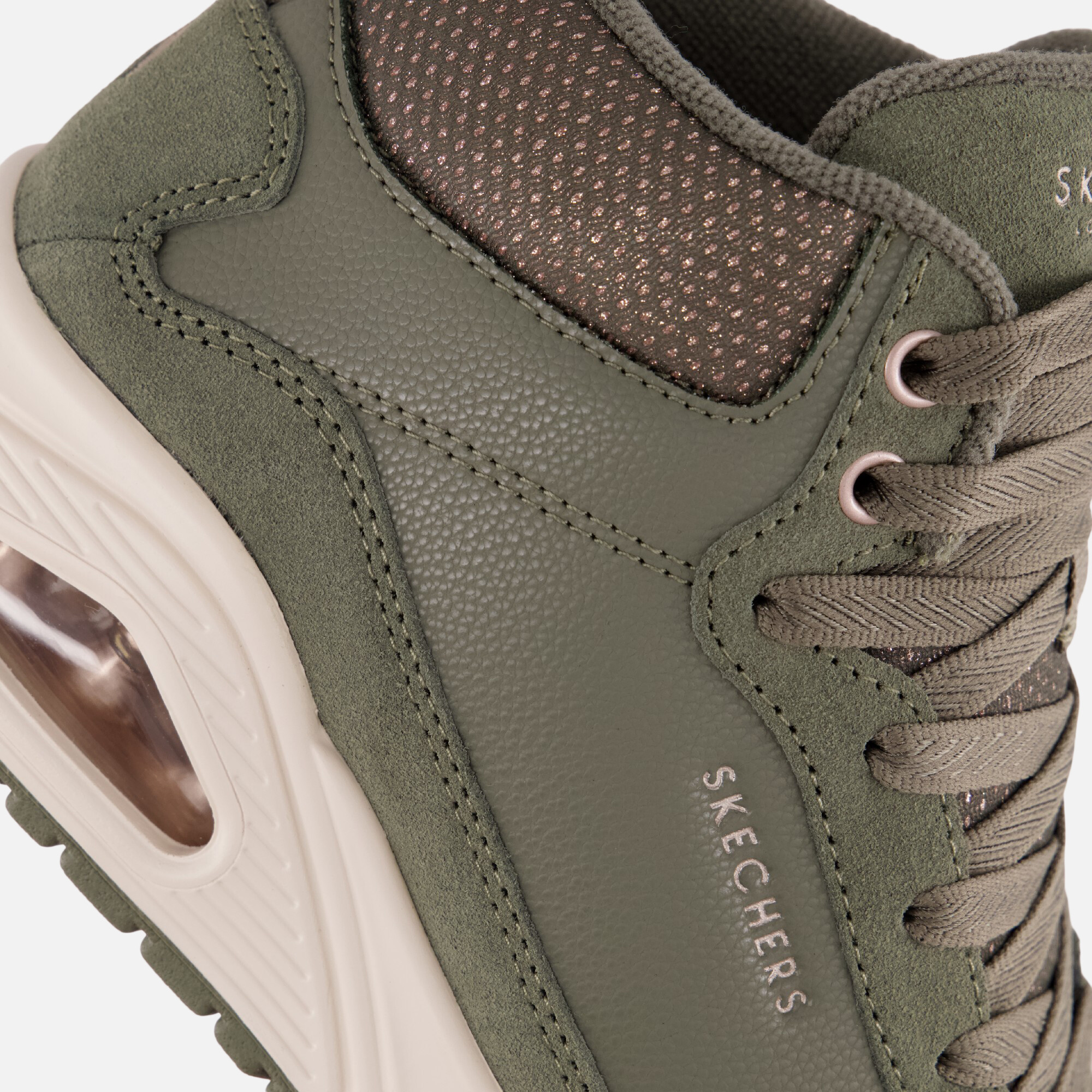 Skechers Uno Stacre Shine Veterboots groen Suede afbeelding 4