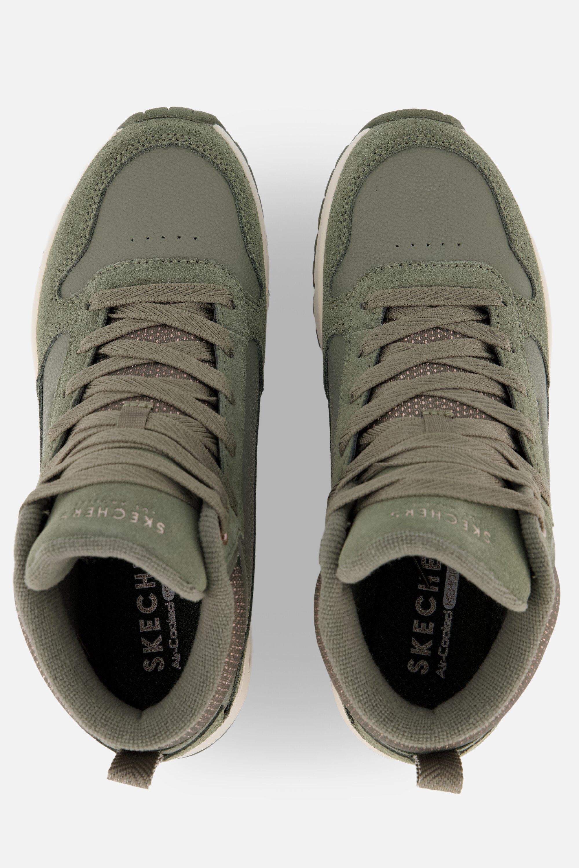 Skechers Uno Stacre Shine Veterboots groen Suede afbeelding 2