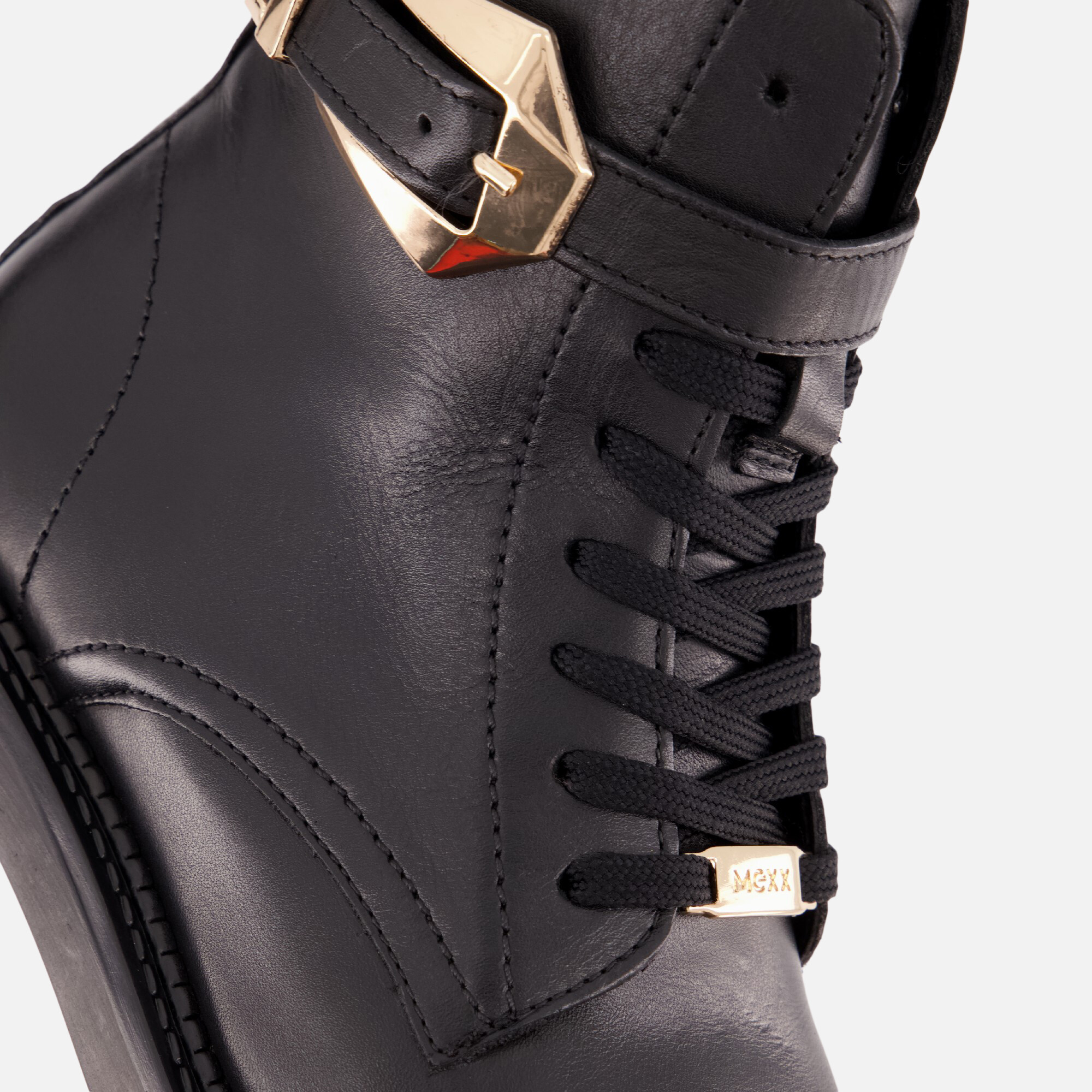 Mexx Phard Mabel Veterboots zwart Leer afbeelding 4