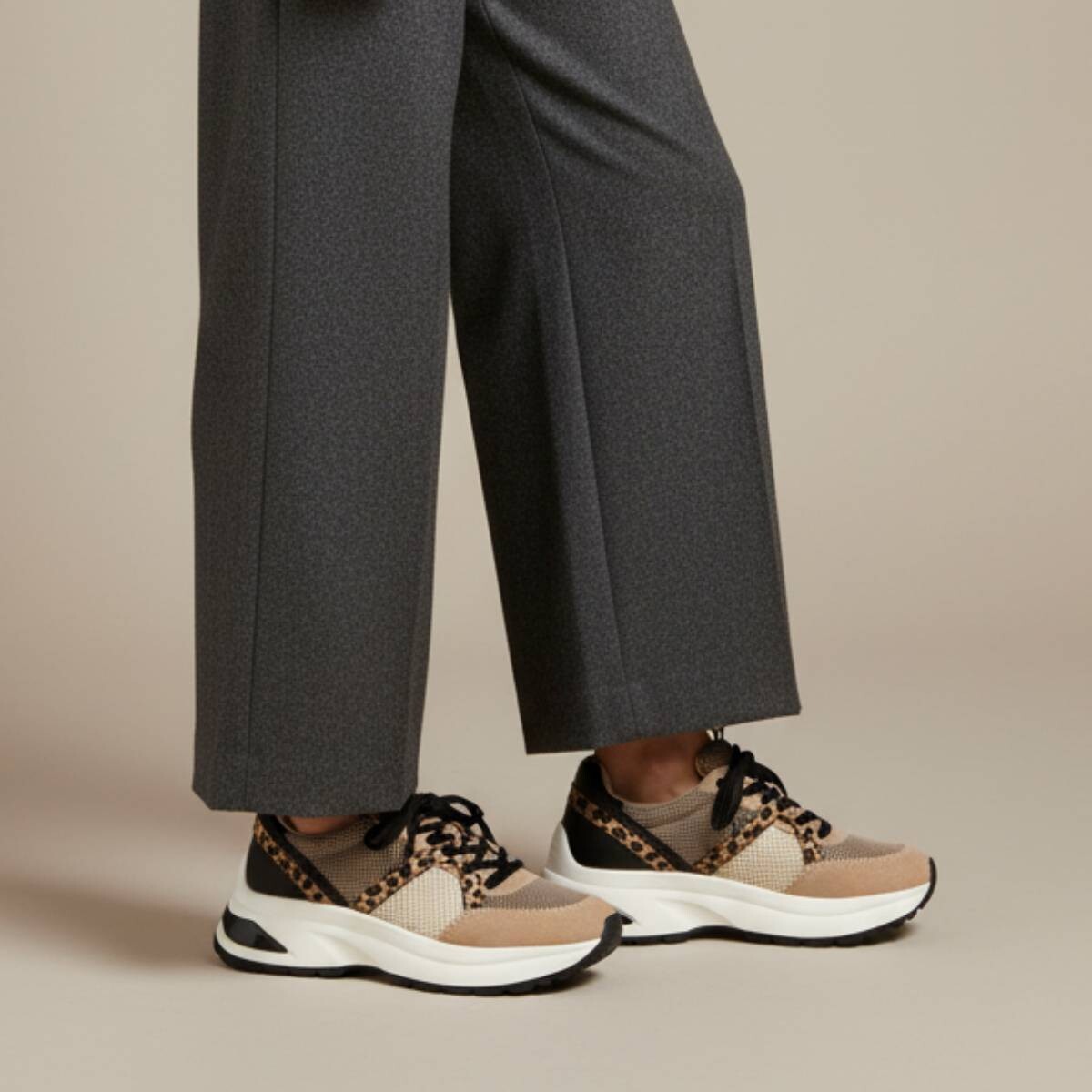 Cellini Leopard Sneakers beige Textiel