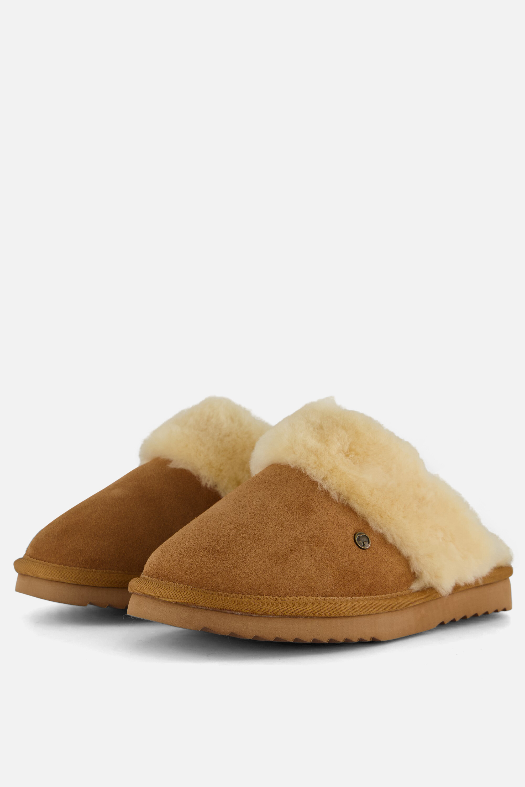 Warmbat Flurry Pantoffels cognac Suede afbeelding 2