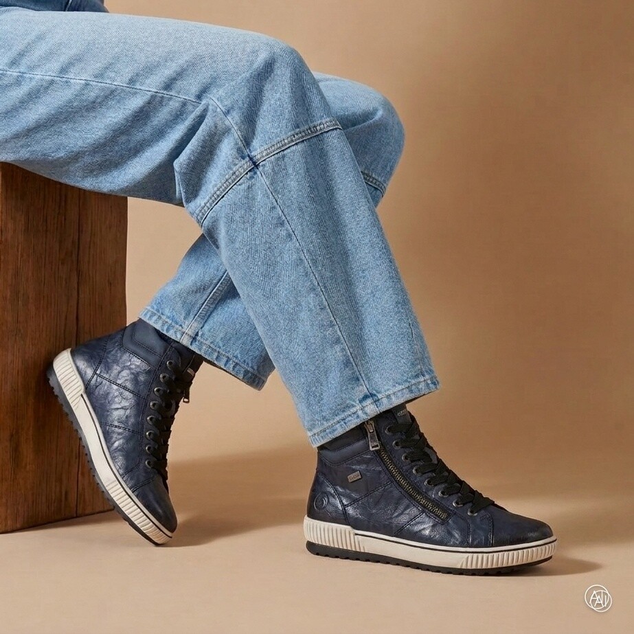 Remonte Remonte Veterboots blauw Synthetisch