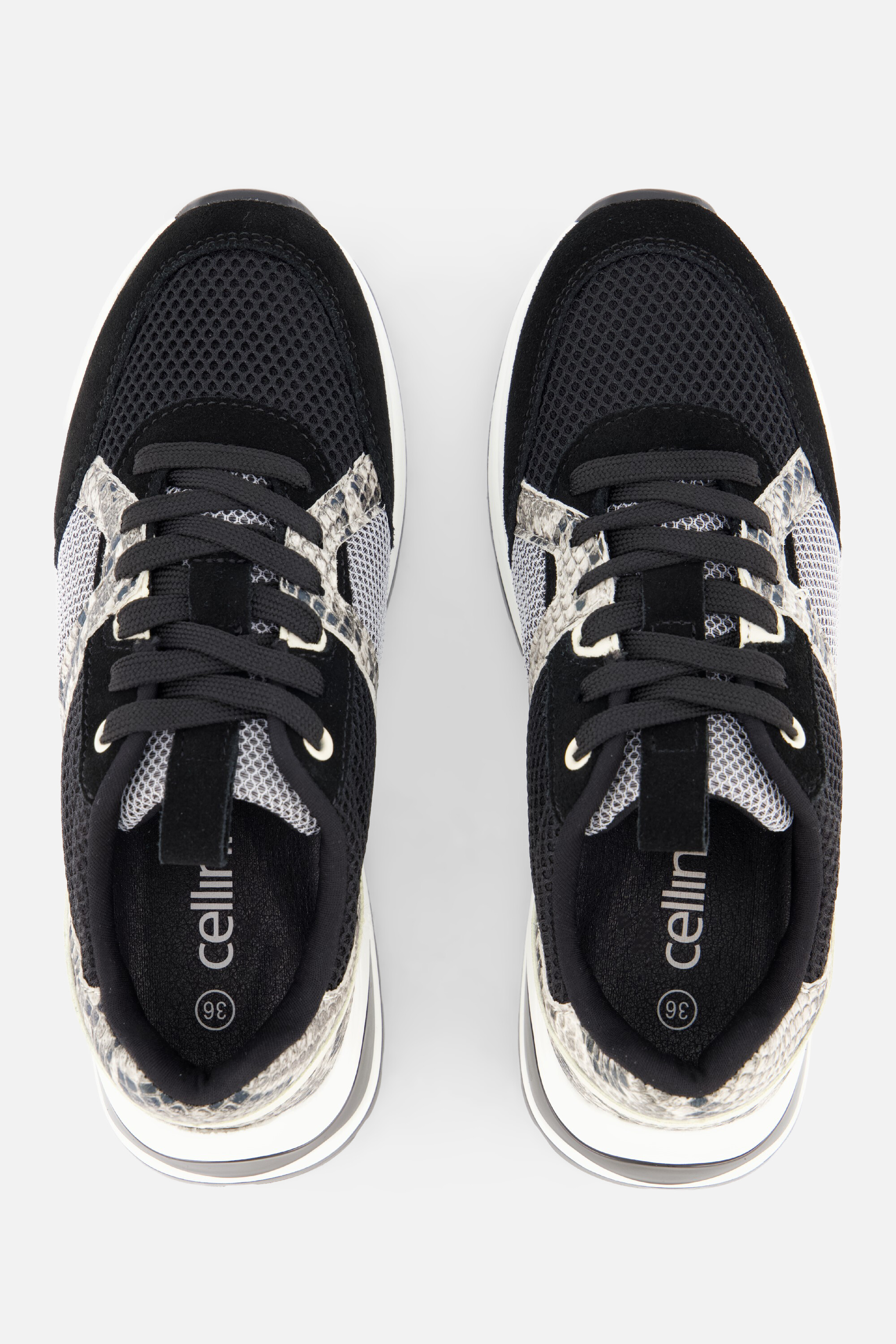 Cellini Snake Sneakers zwart Textiel afbeelding 3