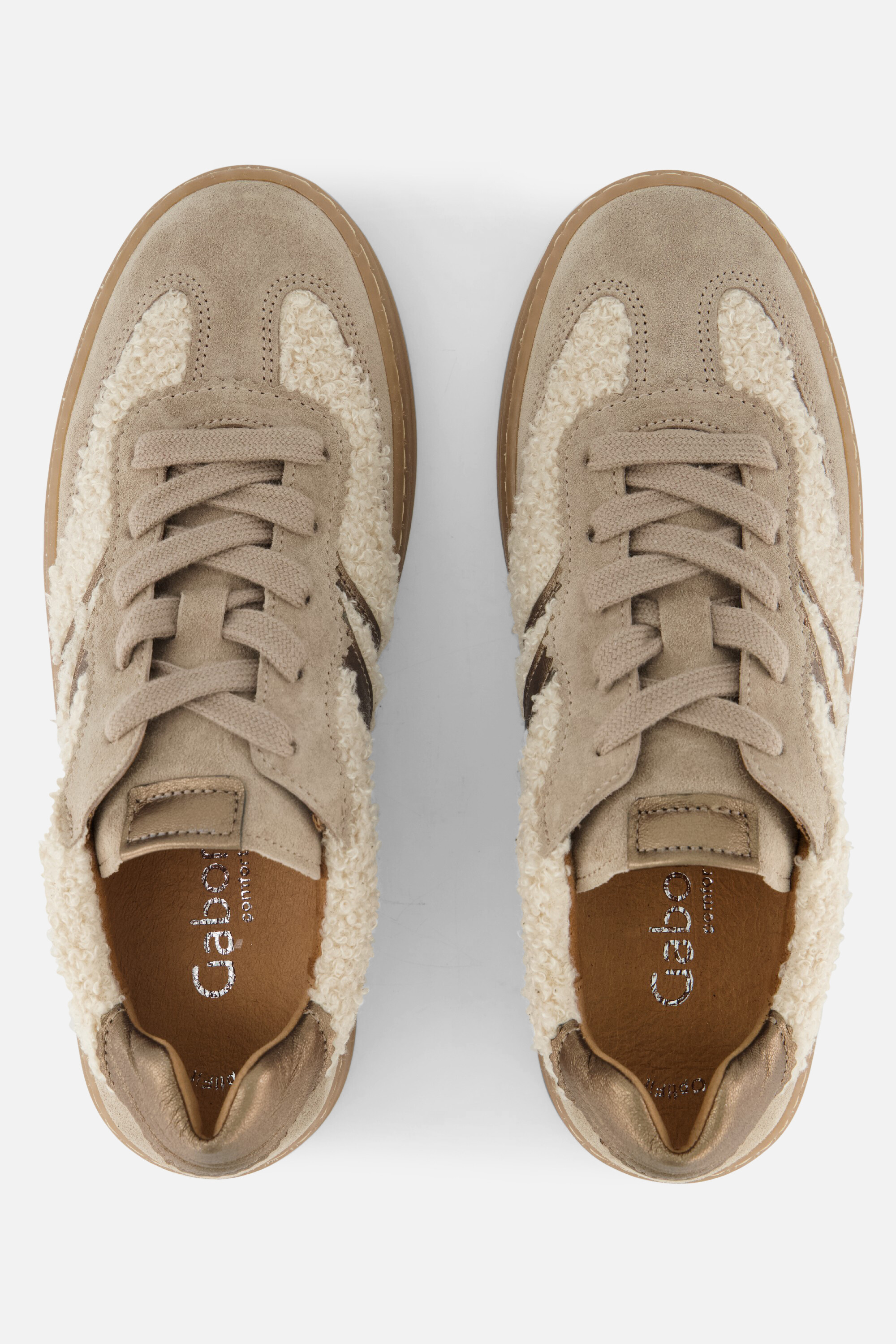 Gabor Teddy Sneakers beige Leer afbeelding 3