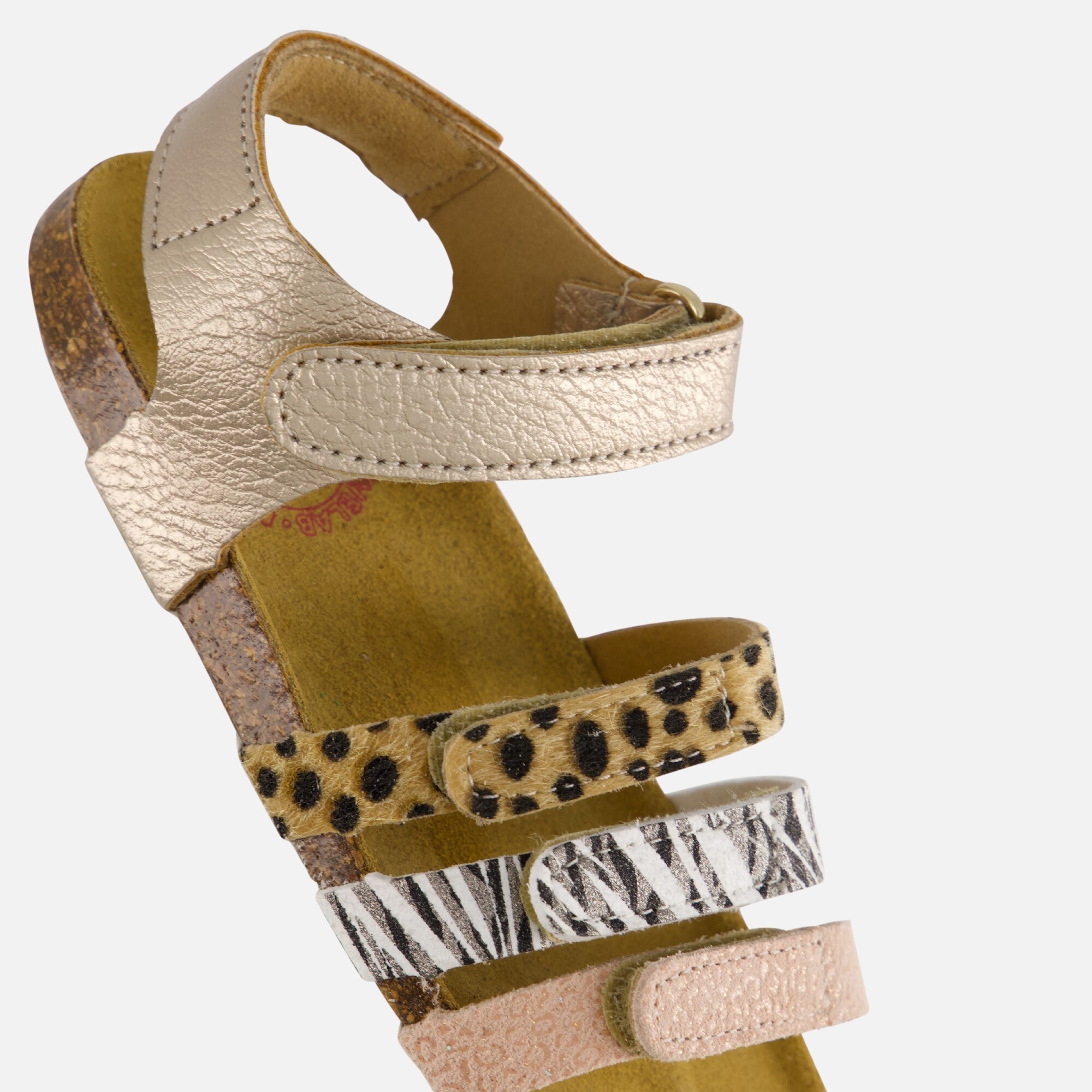 Develab Sandalen goud Leer afbeelding 3
