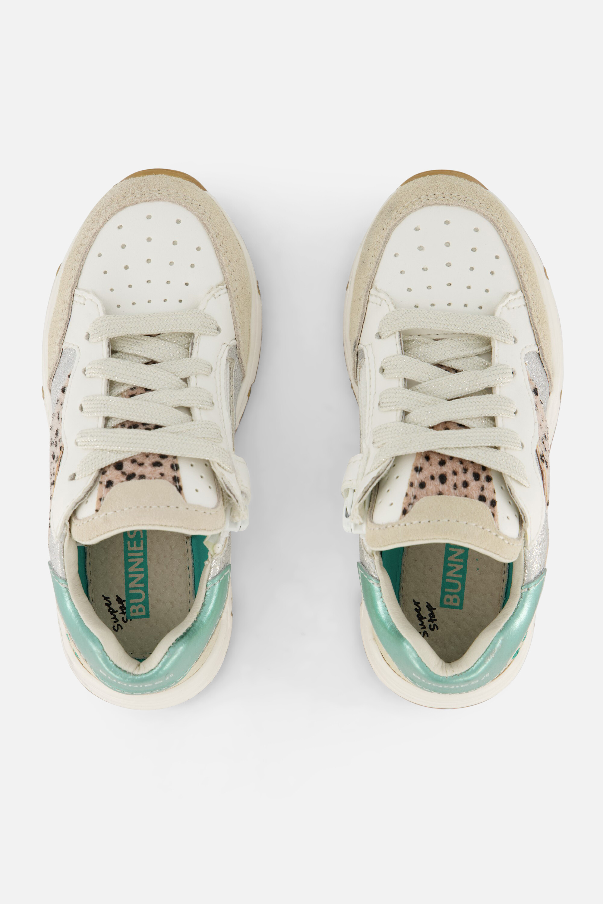 BunniesJR Fien Force Sneakers beige Leer afbeelding 3