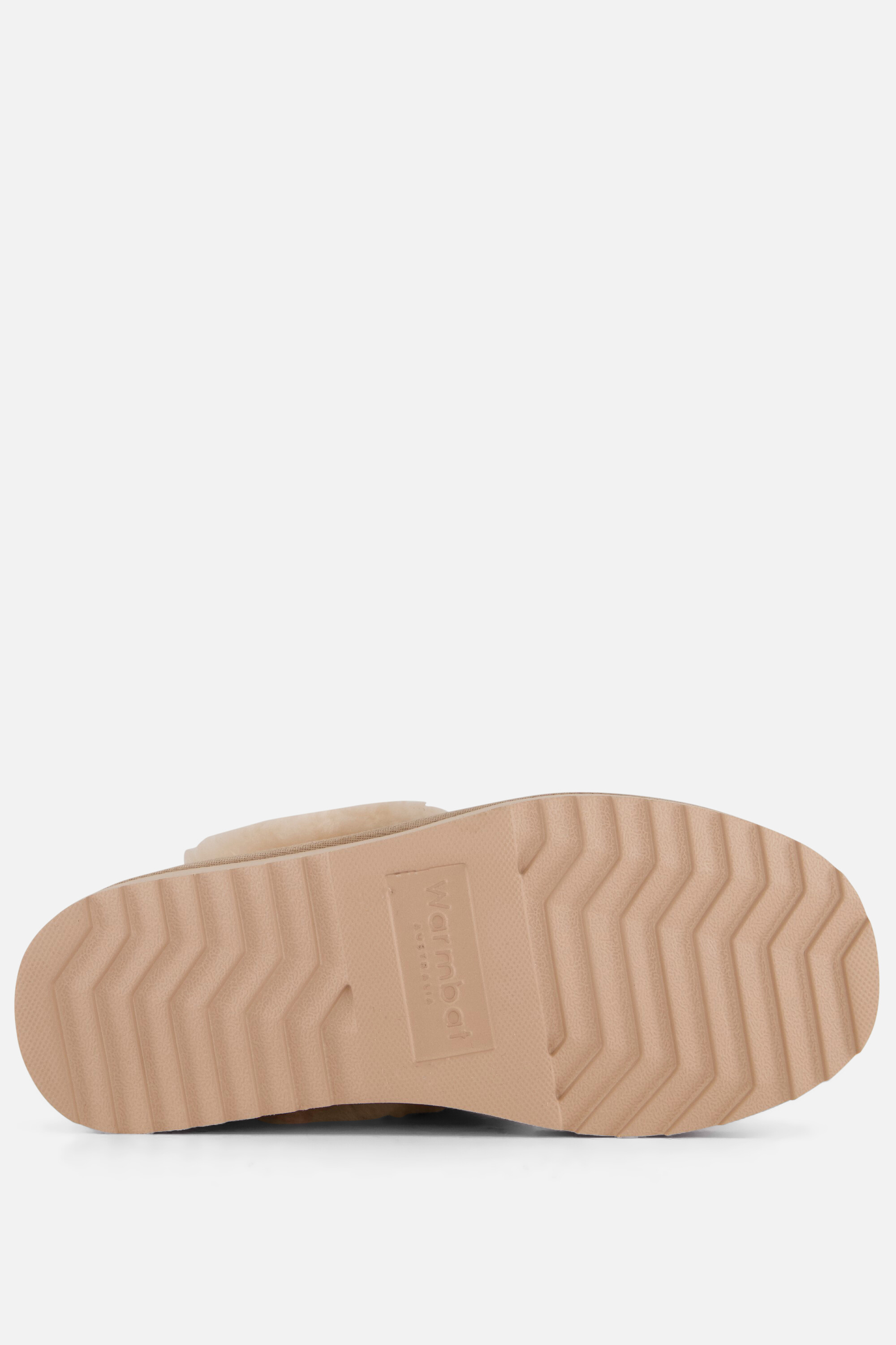 Warmbat Flurry Plateau Pantoffels beige Suede afbeelding 2