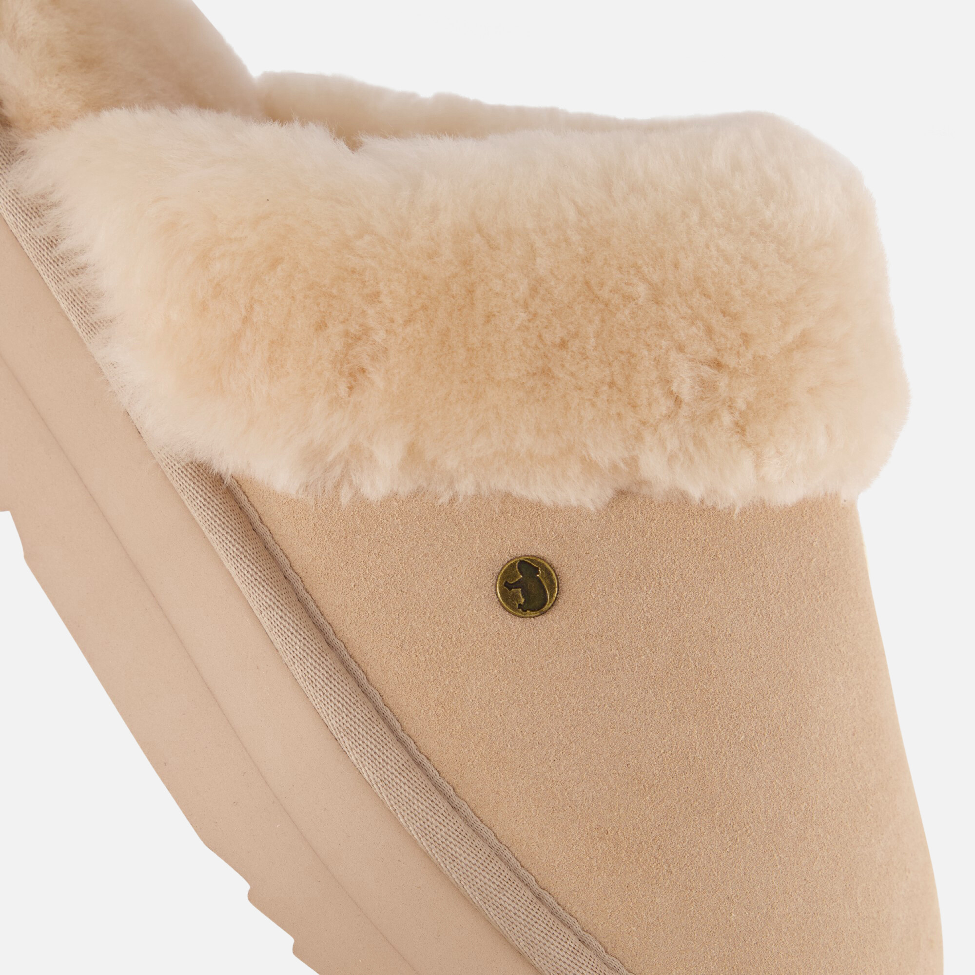 Warmbat Flurry Plateau Pantoffels beige Suede afbeelding 3
