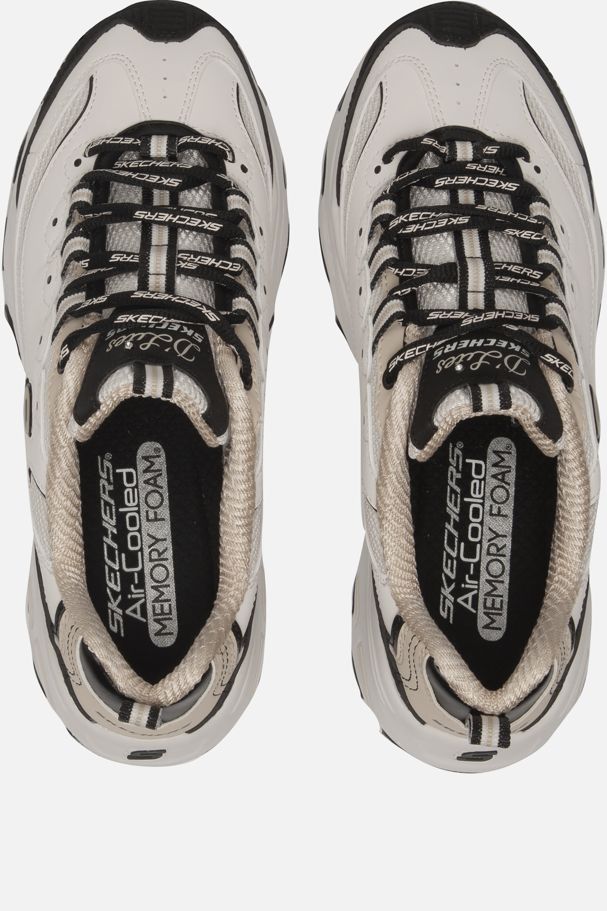 Skechers D'Lites Sneakers wit Textiel afbeelding 3