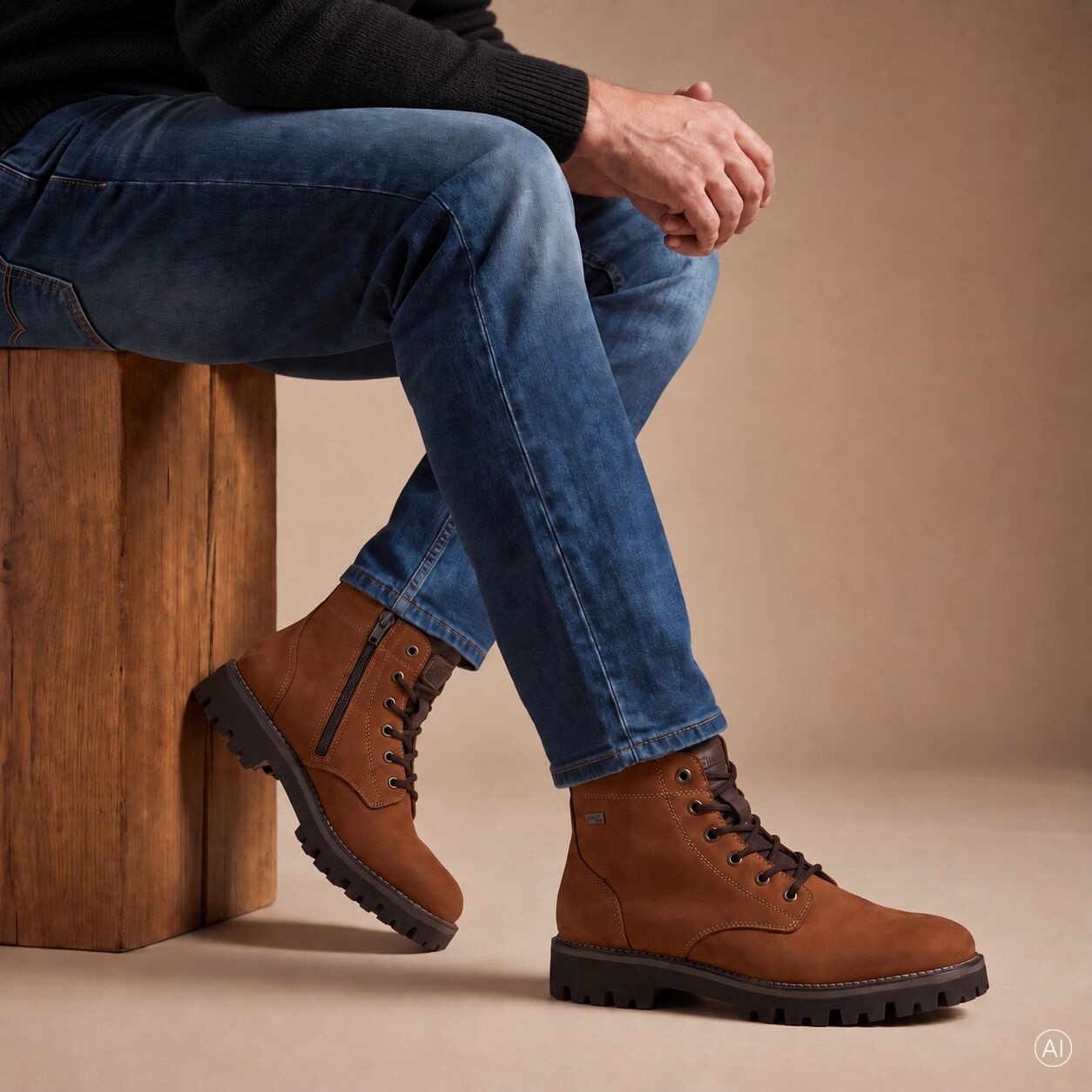 Rieker Rieker Tex veterboots bruin