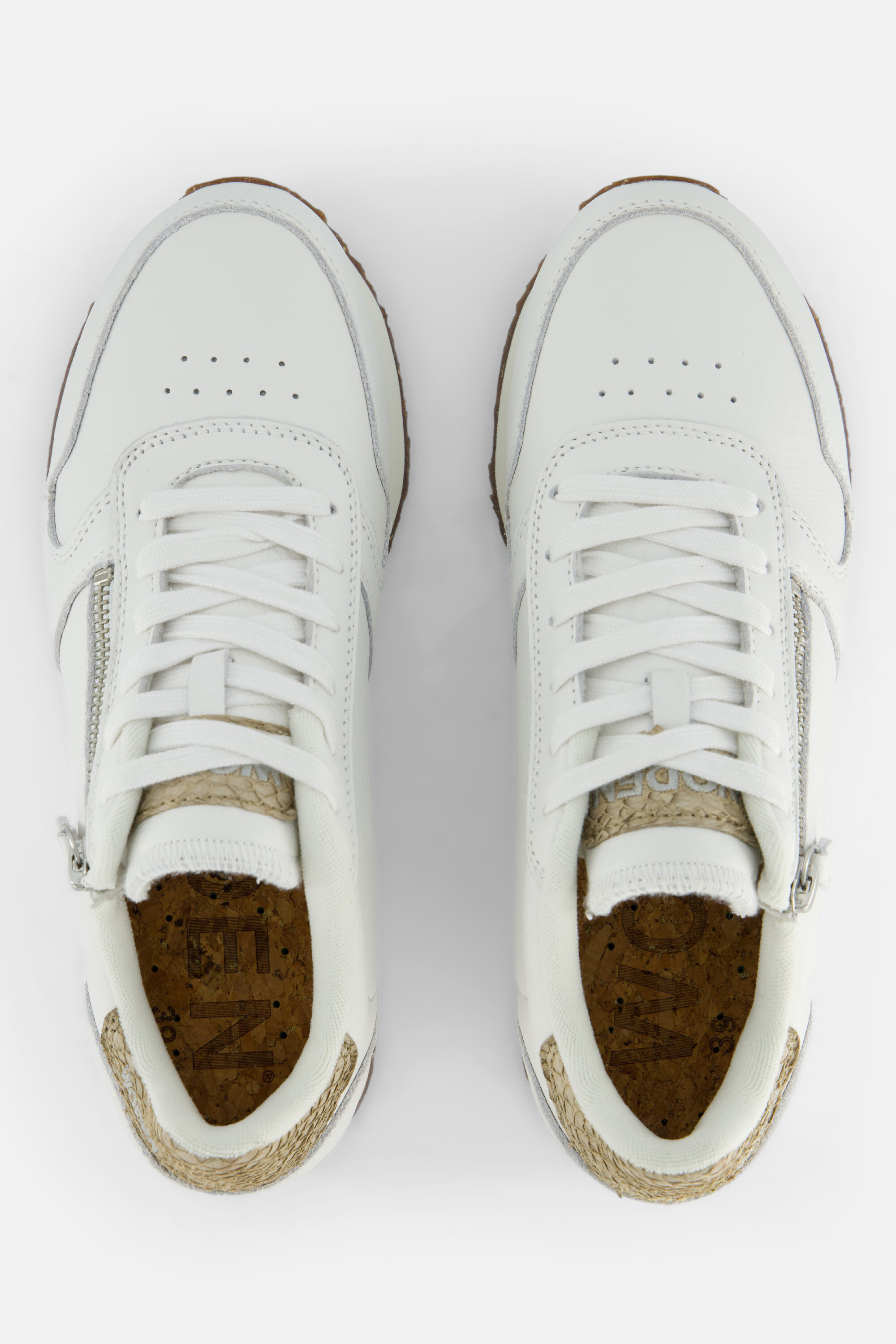 Woden Ydun Zipper Sneakers wit Leer afbeelding 2