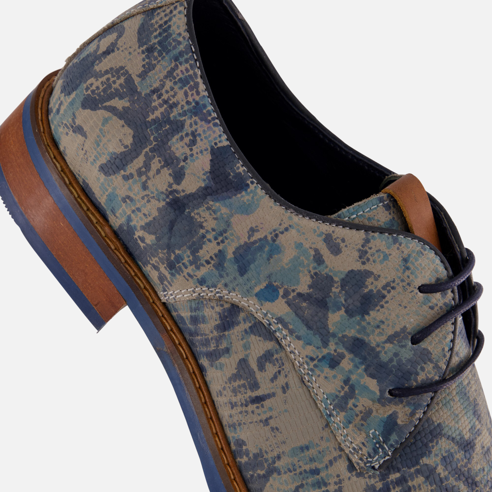 Vertice Veterschoenen blauw Leer afbeelding 4