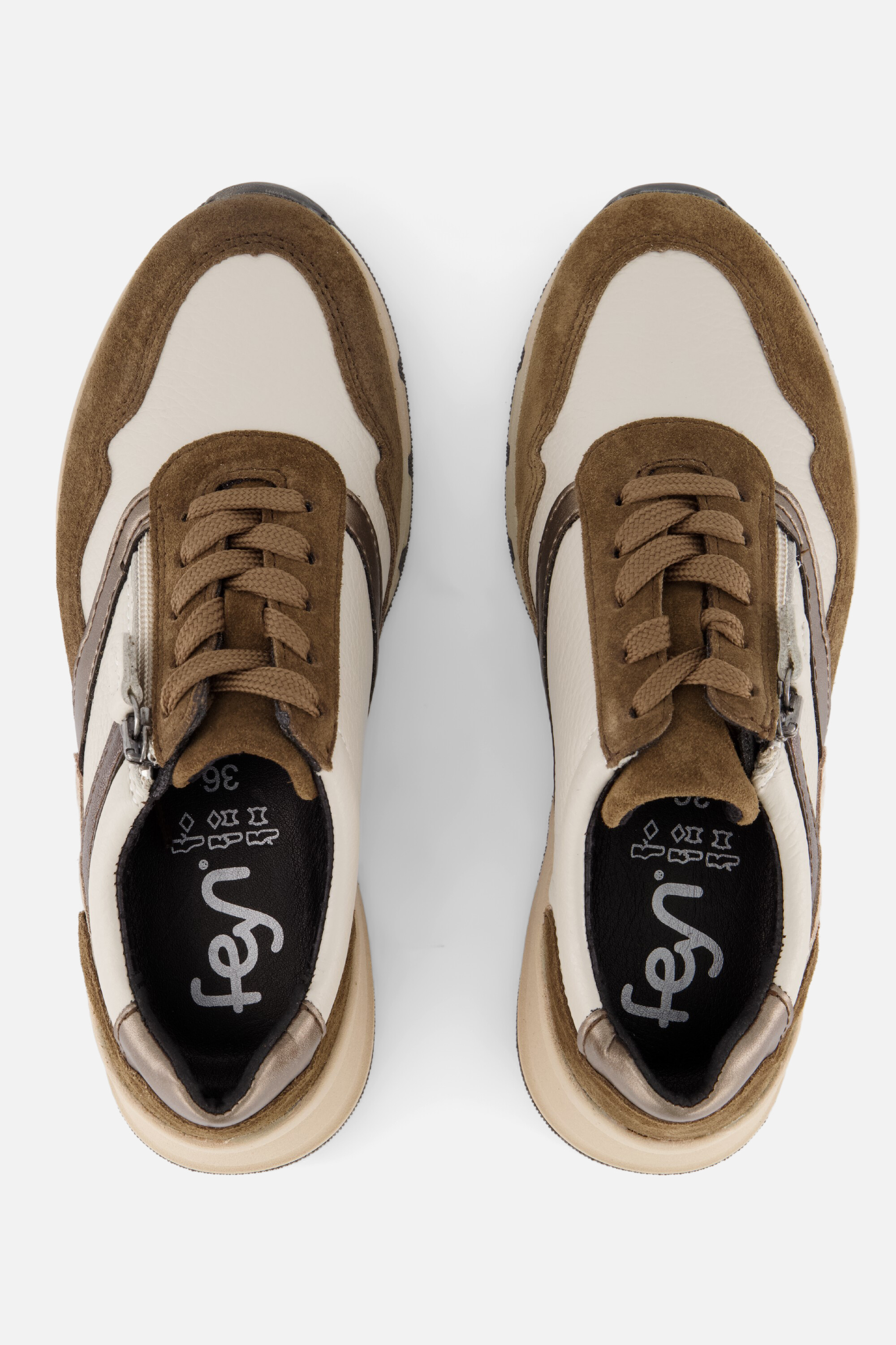 Feyn Sneakers beige Suede afbeelding 2