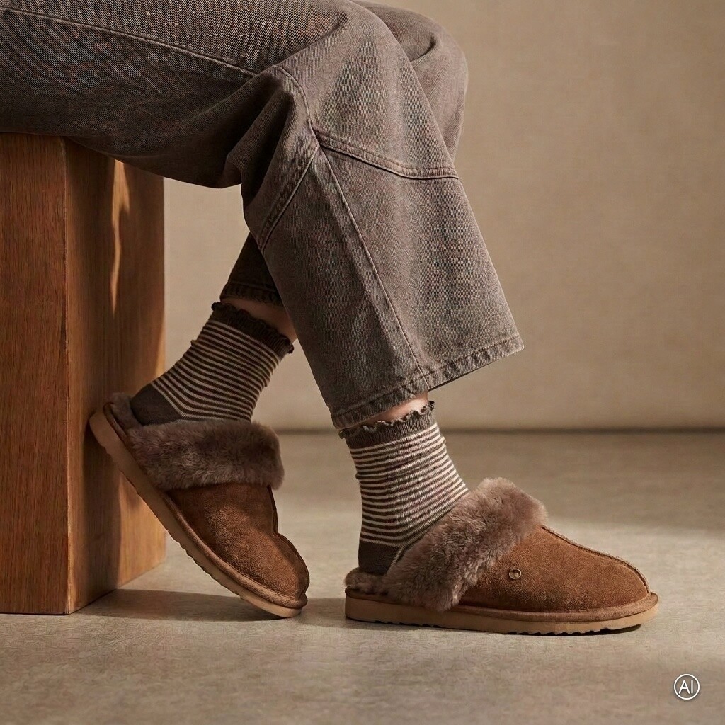 Warmbat Warmbat Flurry Pantoffels taupe Suede