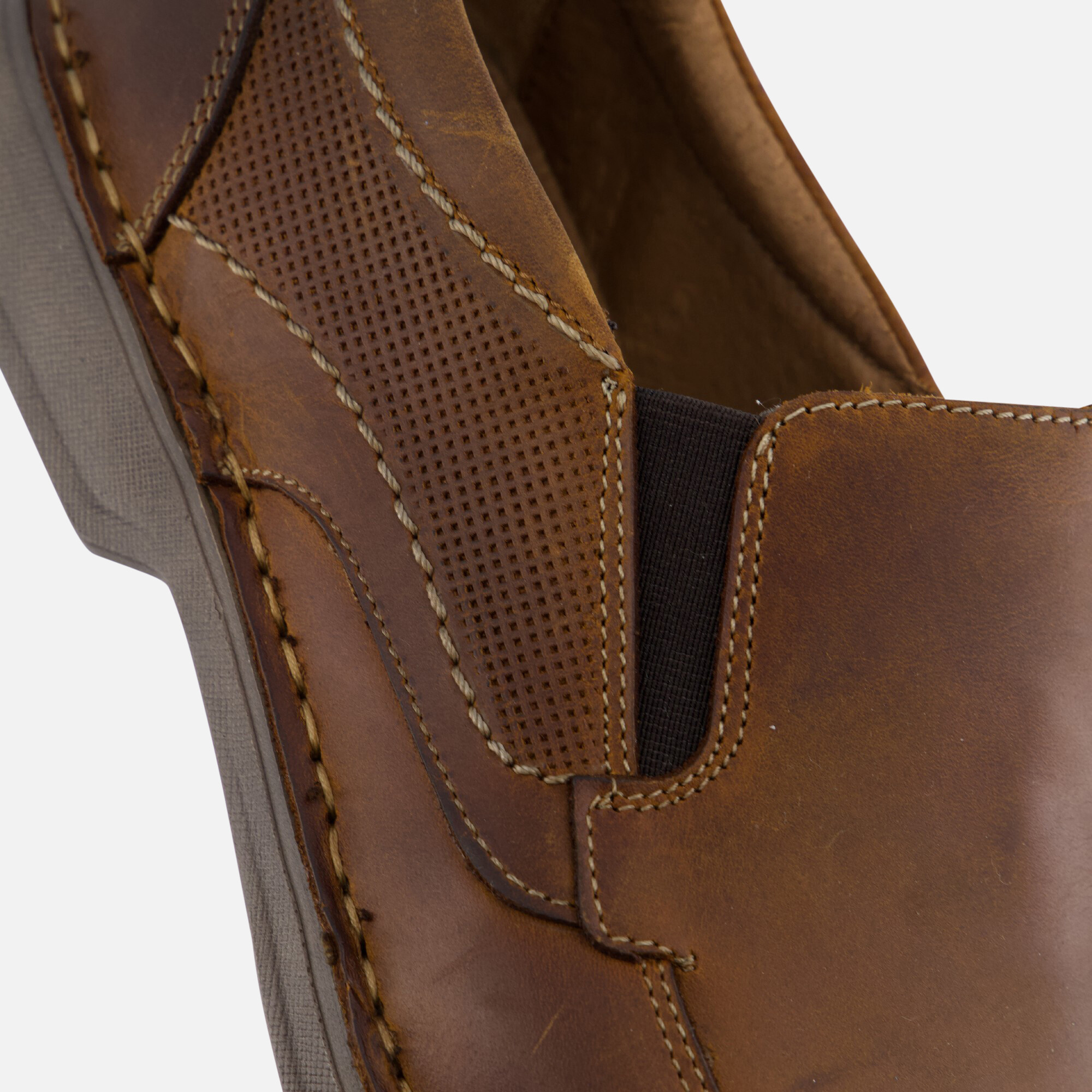 Outfielder Instappers cognac Leer afbeelding 4