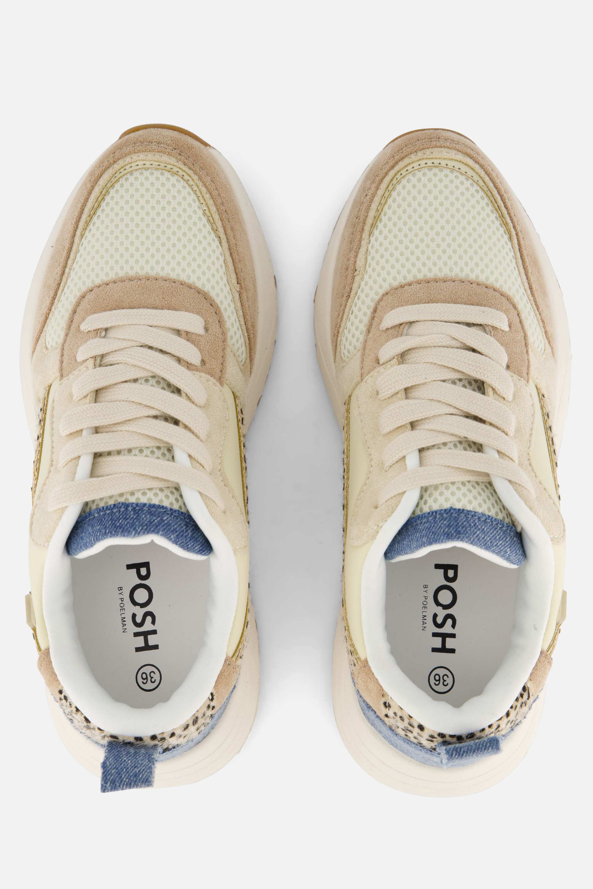 POSH by Poelman Charlie Sneakers beige Textiel afbeelding 2