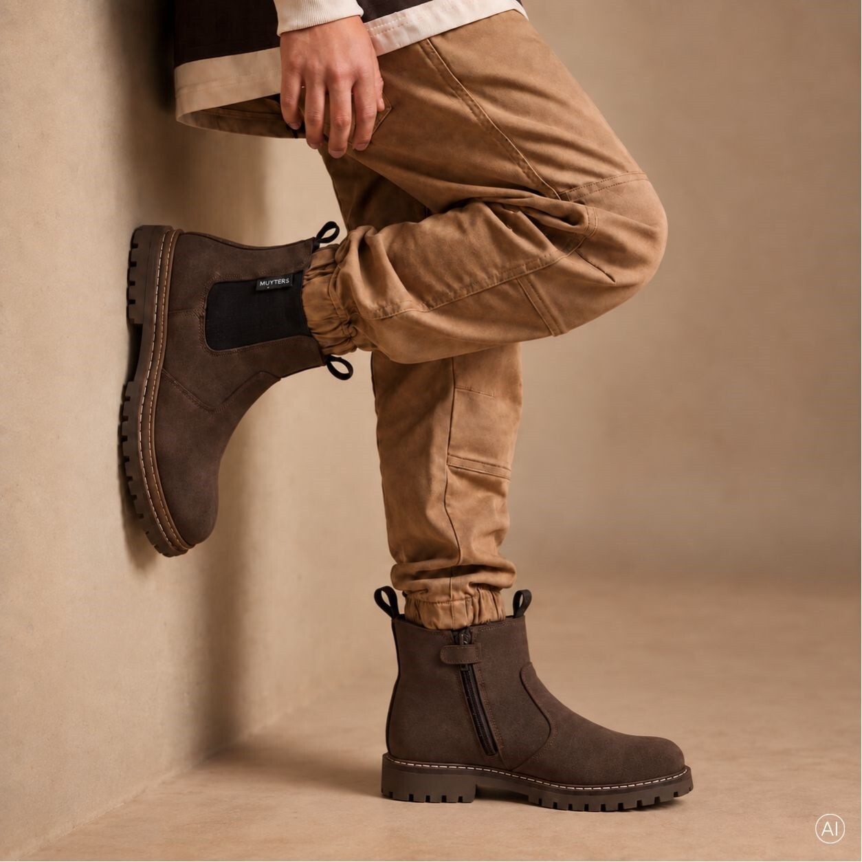 Muyters Chelsea Boots bruin Suède - Maat 26