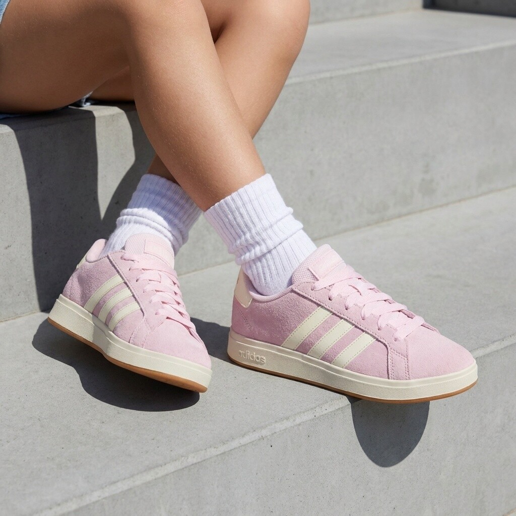 Adidas Grand Court 00 Sneakers roze Suede