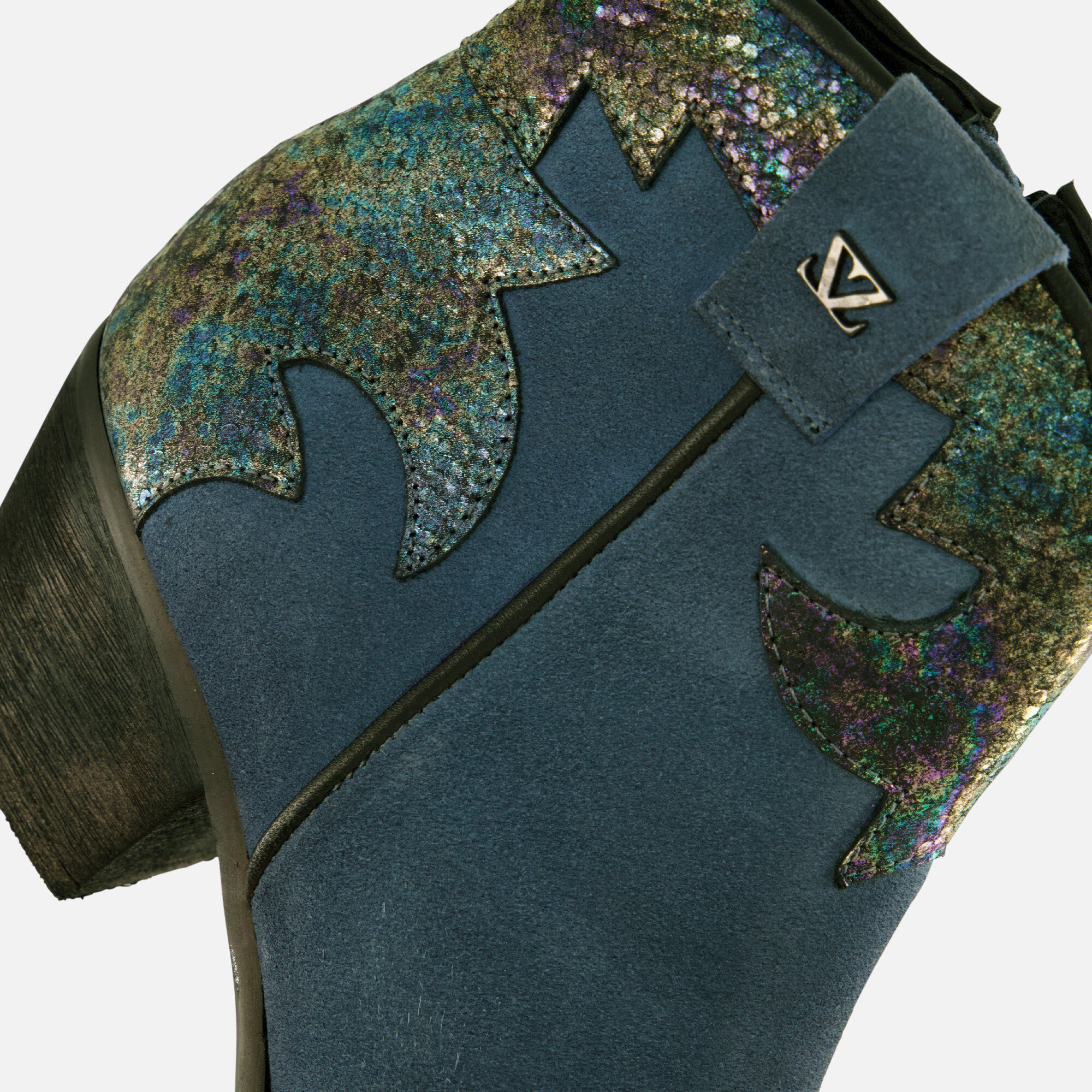 Lazamani Cowboylaarzen blauw Leer afbeelding 4