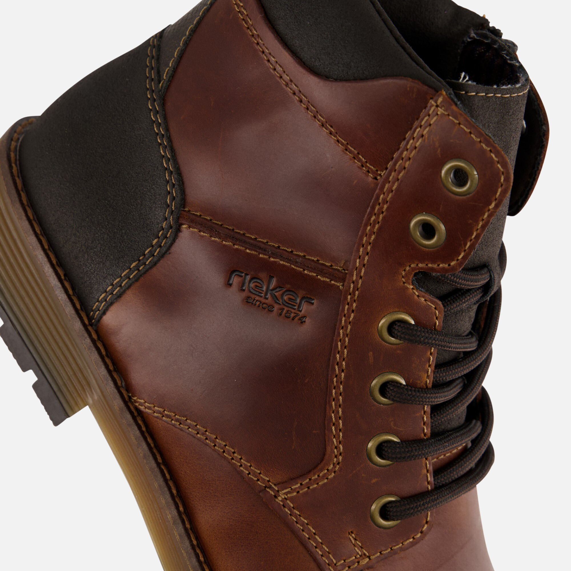 Rieker Veterboots cognac Leer afbeelding 4