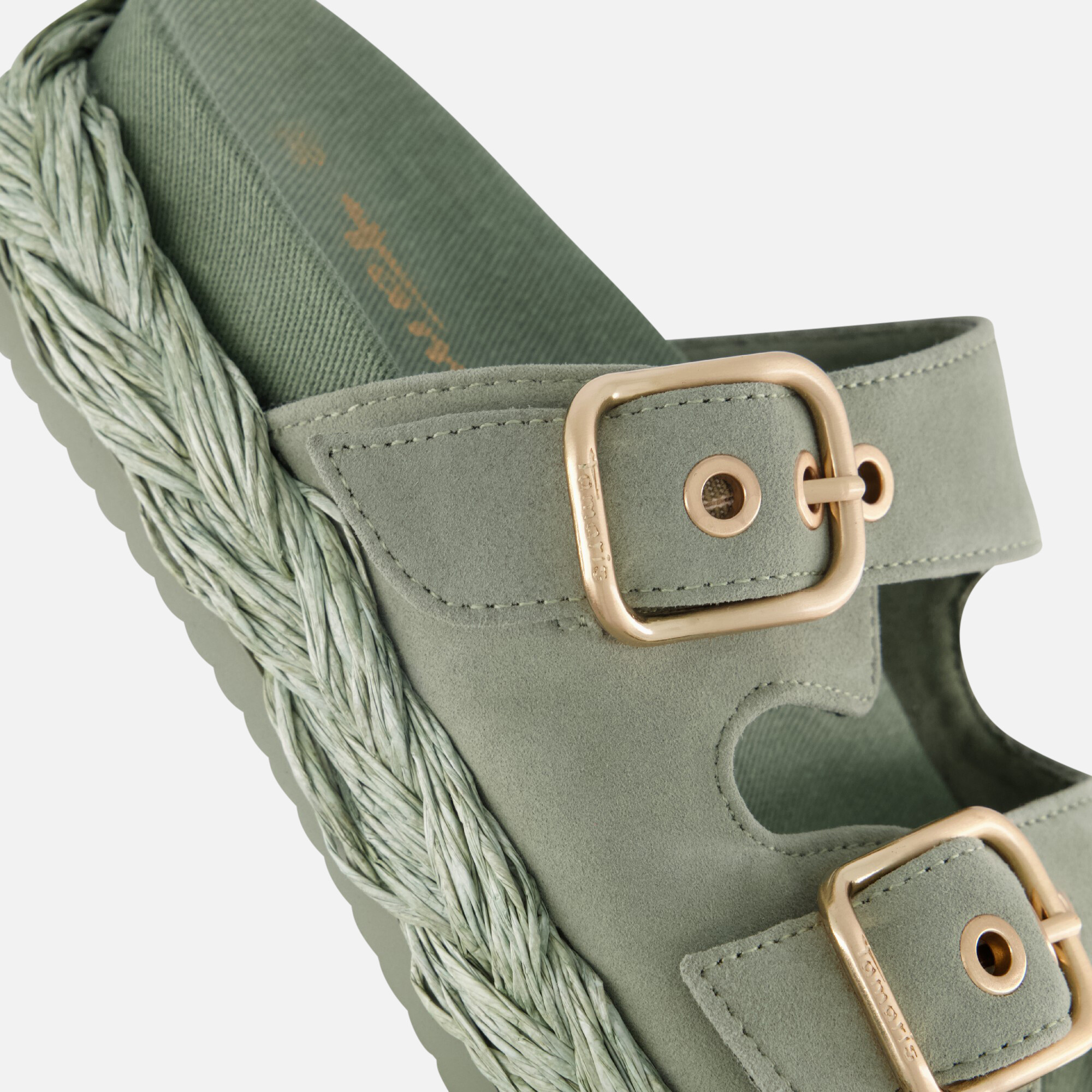 Tamaris Slippers groen Leer afbeelding 3