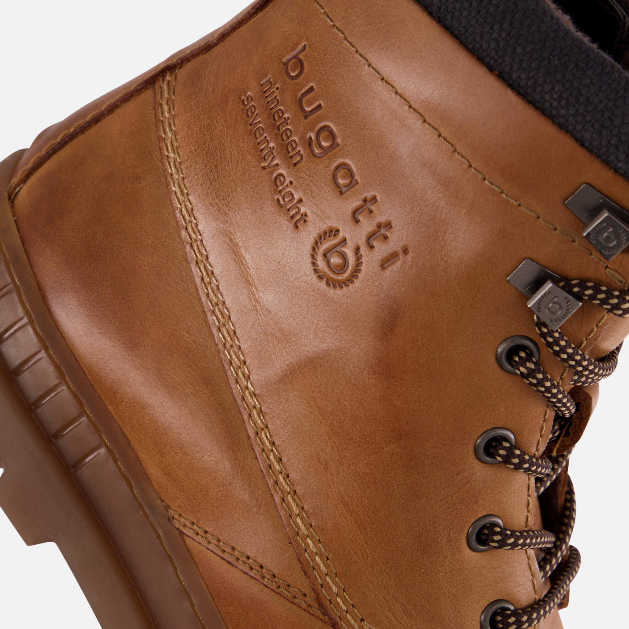 Bugatti Pallario Veterschoenen cognac Leer afbeelding 4