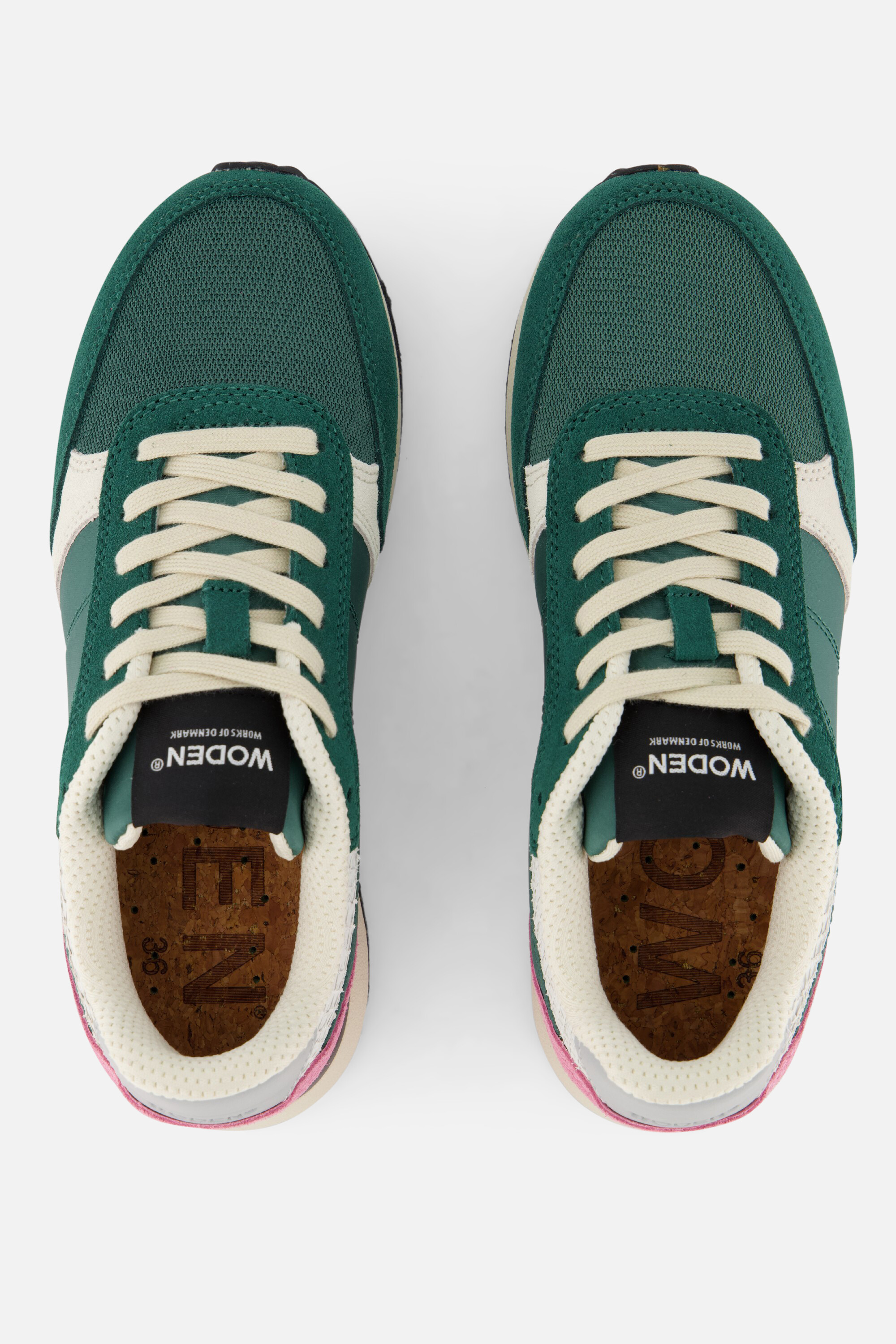 Woden Ronja Reflective Sneakers groen Leer afbeelding 2
