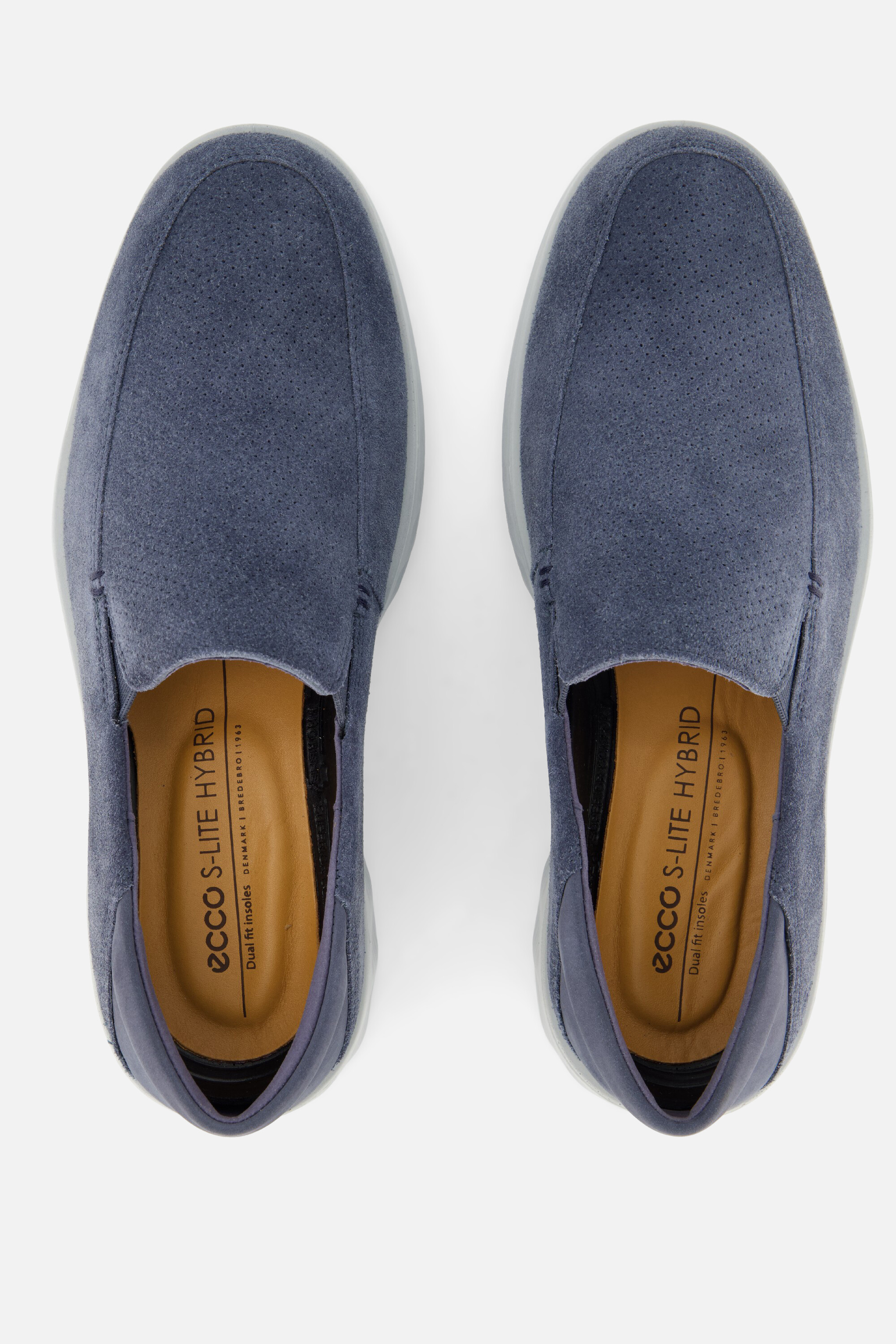 Ecco S Li Hybrid Instappers blauw Suede afbeelding 2