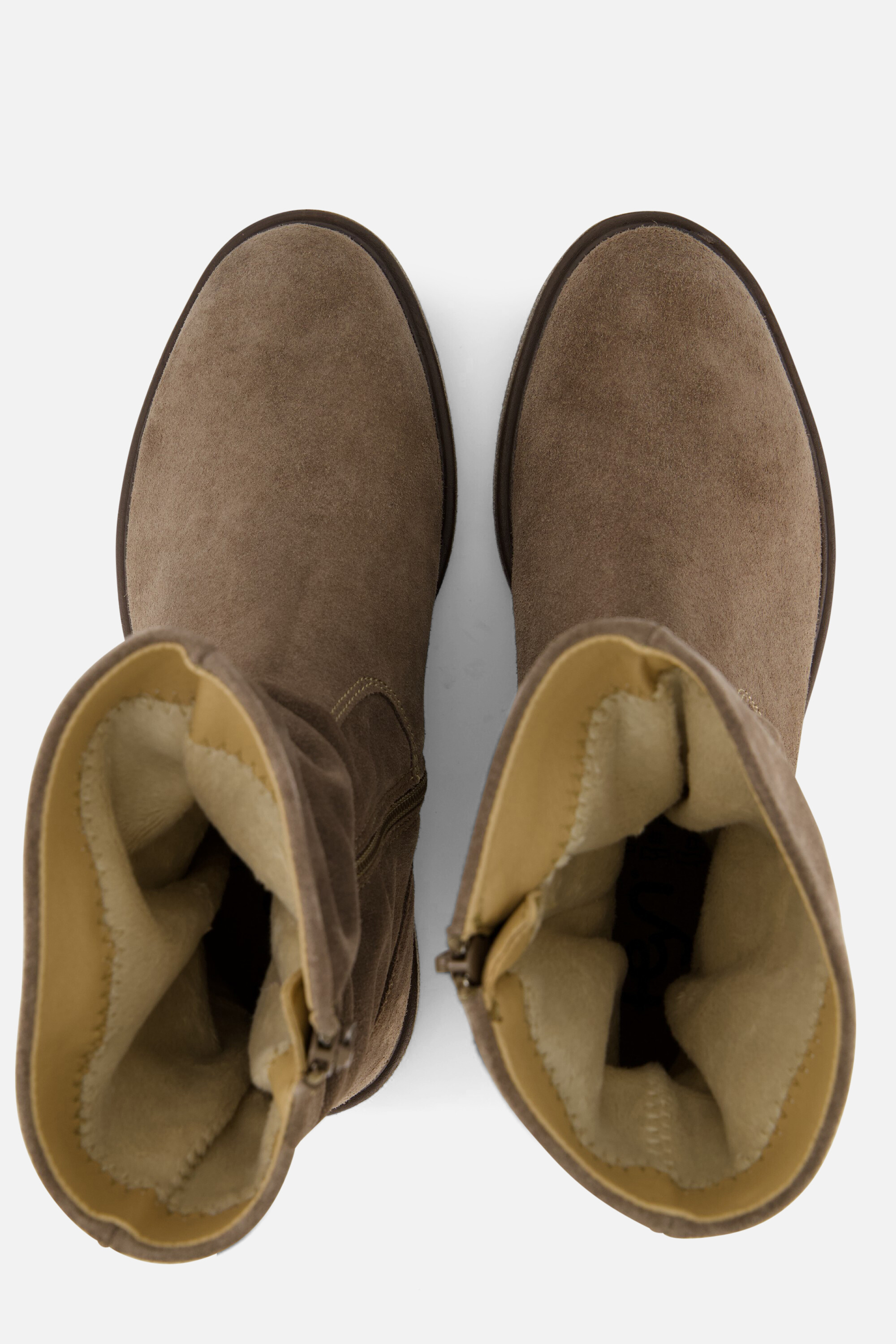 Feyn Giulia Plooi Enkellaarsjes taupe Suede afbeelding 2