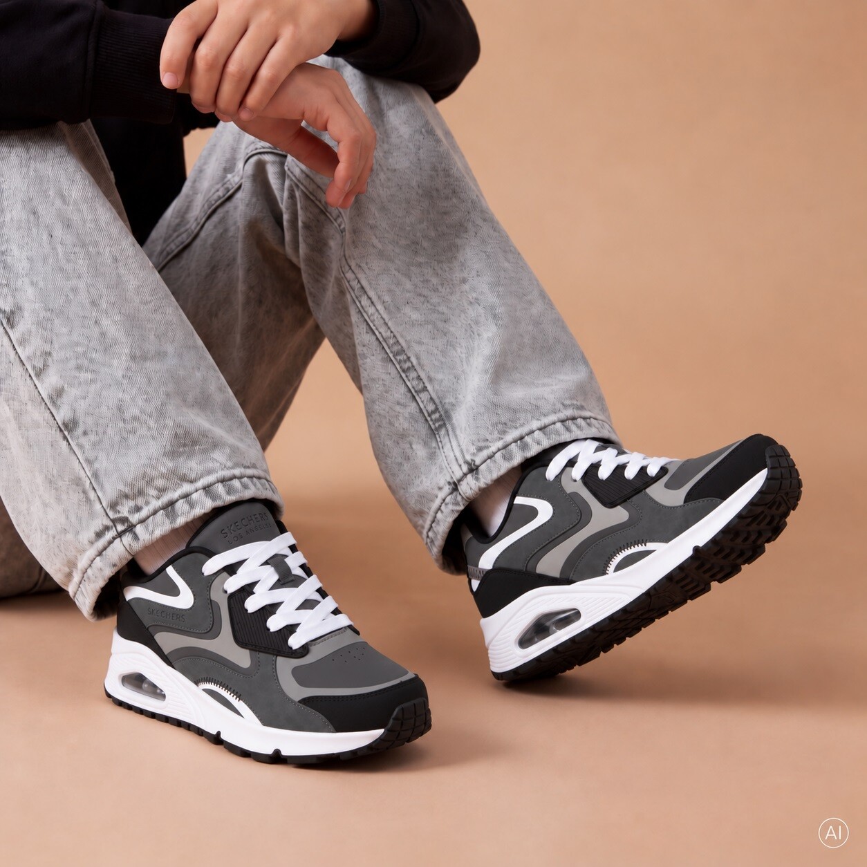Skechers Skechers Uno Gen1 Color Rays Sneakers zwart