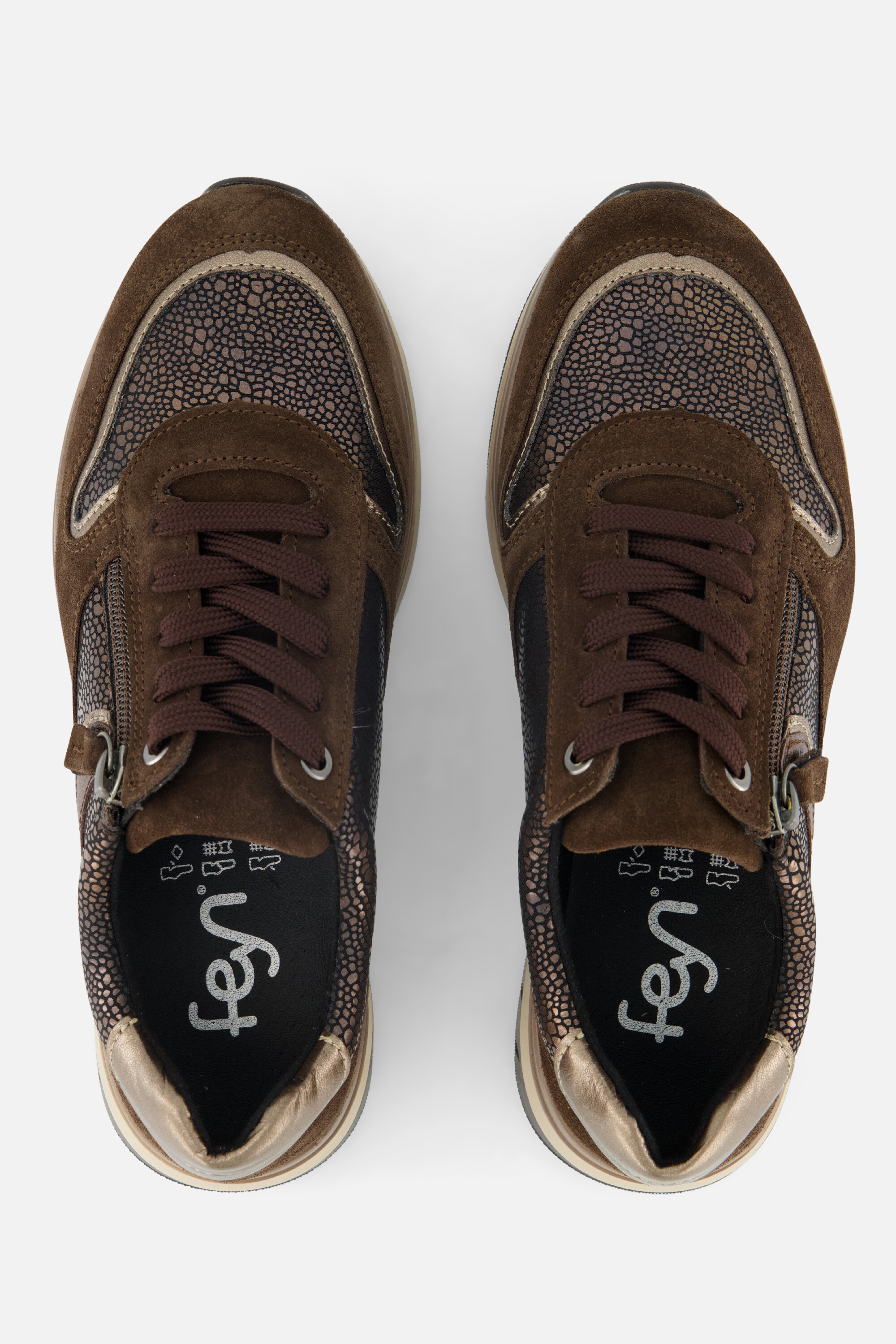 Feyn Kivian Sneakers bruin Suede afbeelding 2